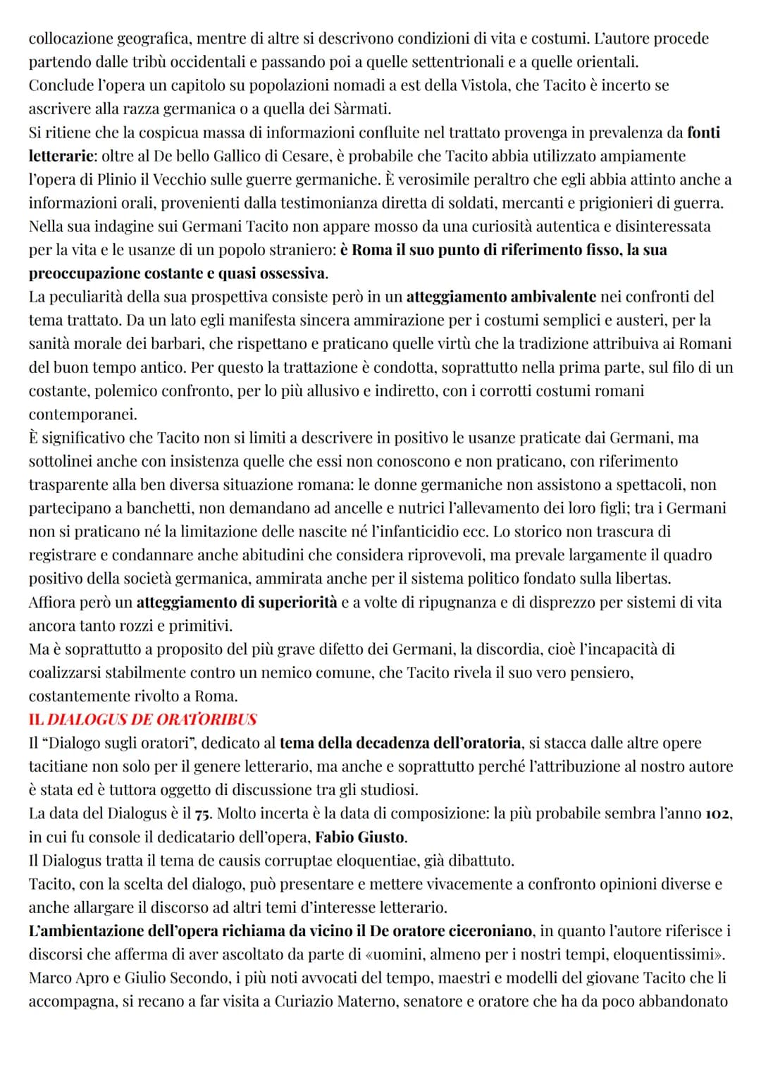 Latino
Tacito
LA VITA E LA CARRIERA POLITICA
Di Tacito non conosciamo né l'anno di nascita né la patria. La nascita si può collocare con buo
