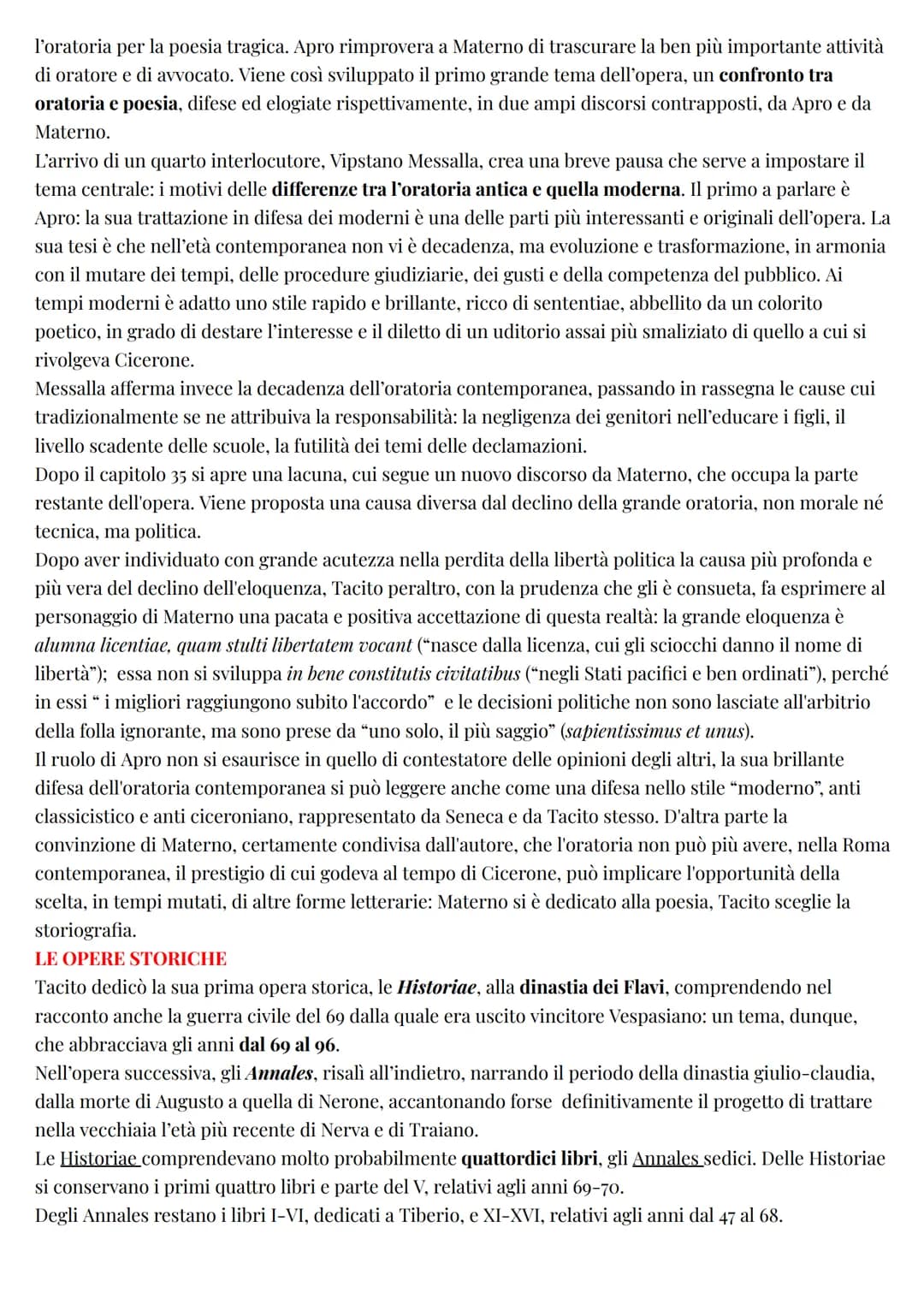 Latino
Tacito
LA VITA E LA CARRIERA POLITICA
Di Tacito non conosciamo né l'anno di nascita né la patria. La nascita si può collocare con buo