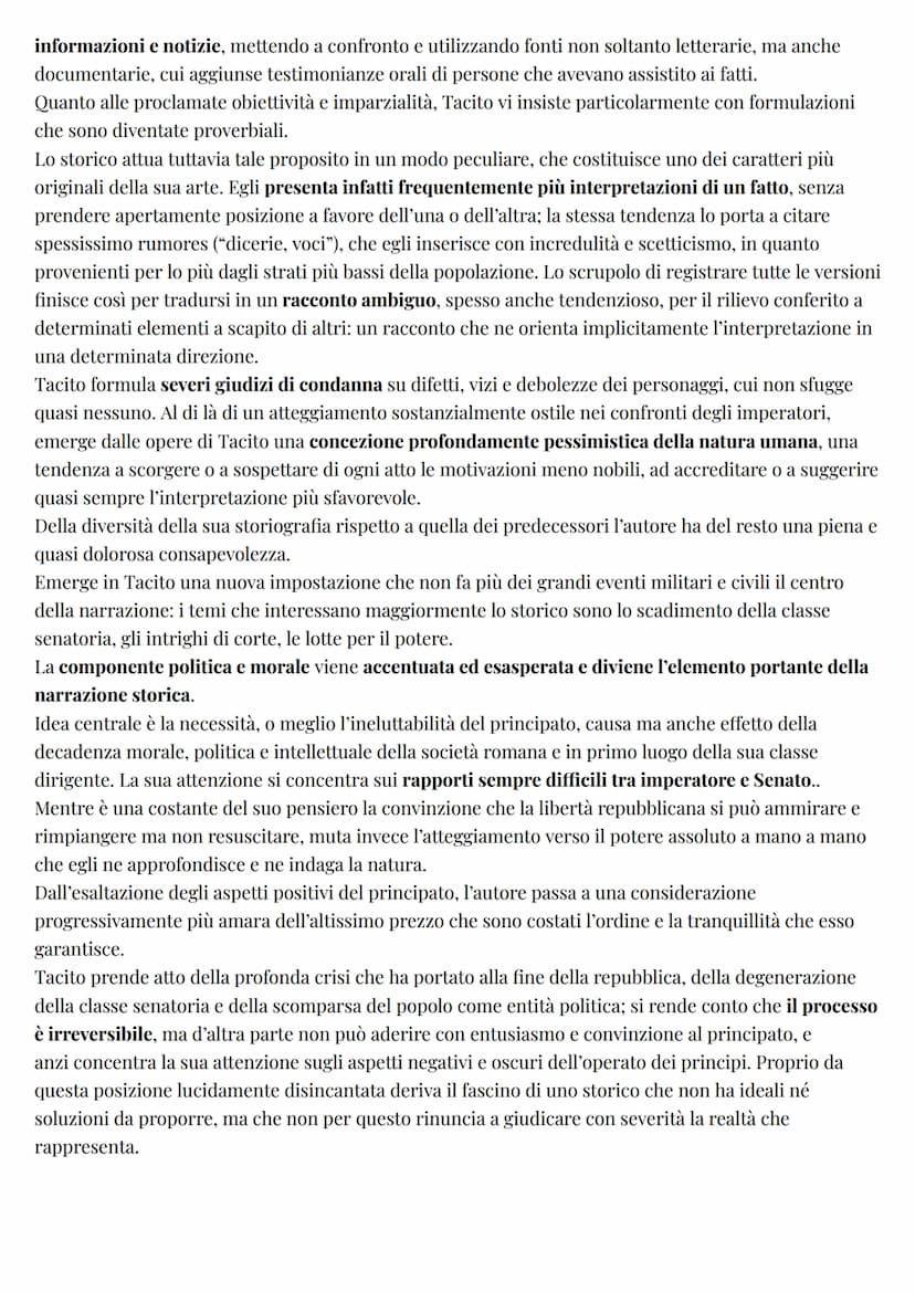 Latino
Tacito
LA VITA E LA CARRIERA POLITICA
Di Tacito non conosciamo né l'anno di nascita né la patria. La nascita si può collocare con buo