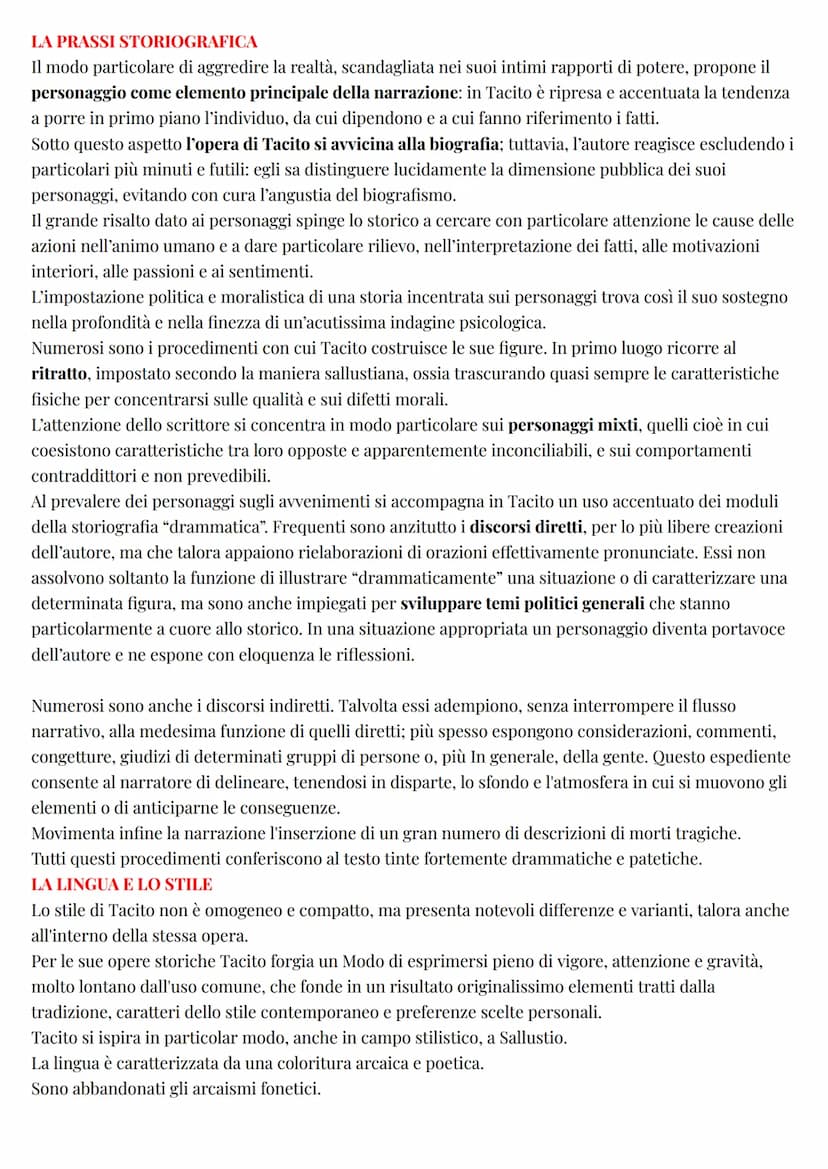 Latino
Tacito
LA VITA E LA CARRIERA POLITICA
Di Tacito non conosciamo né l'anno di nascita né la patria. La nascita si può collocare con buo