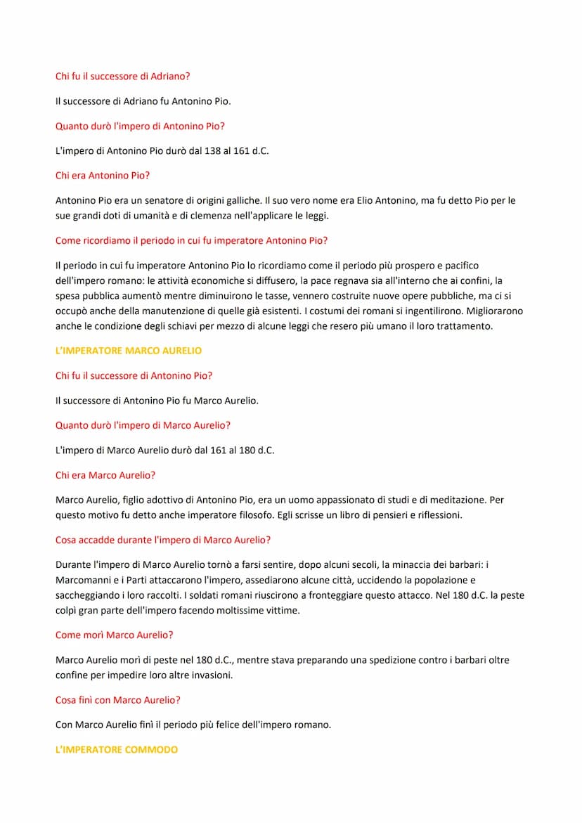 Gli "ottimi principi" del secolo d'oro
II II secolo segno l'apogeo dell'impero romano.
L'IMPERATORE NERVA
Chi fu il successore di Domiziano?