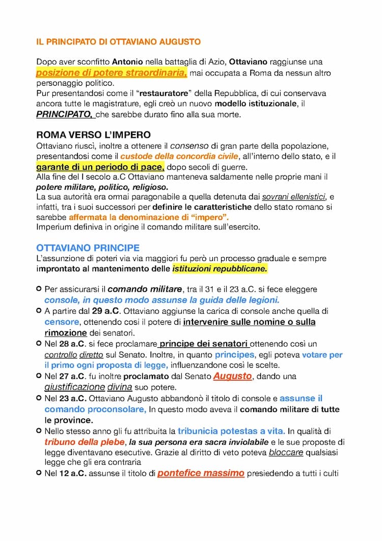 Know Il principato di Ottaviano Augusto, la dinastia Giulio-Claudia, la dinastia flavia, il principato adottivo thumbnail