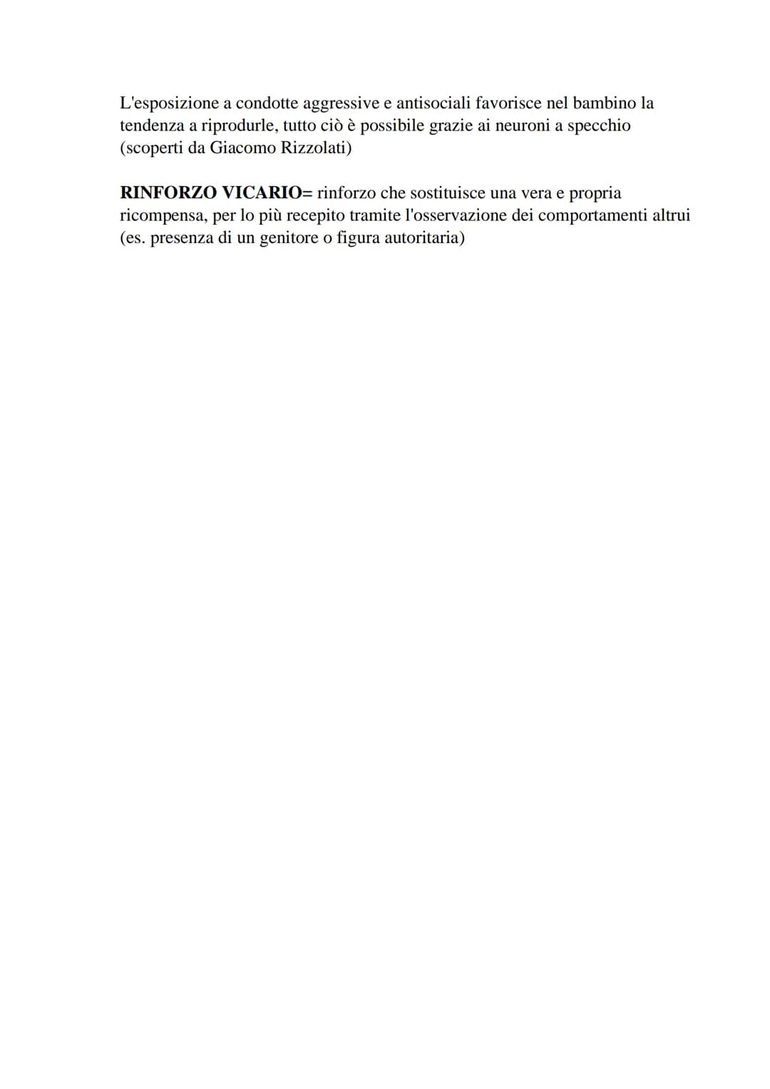 RIASSUNTO
APPRENDIMENTO= qualsiasi variazione del comportamento di un soggetto
indotta dall'esperienza
L'APPRENDIMENTO-
COMPORTAMENTO= rispo