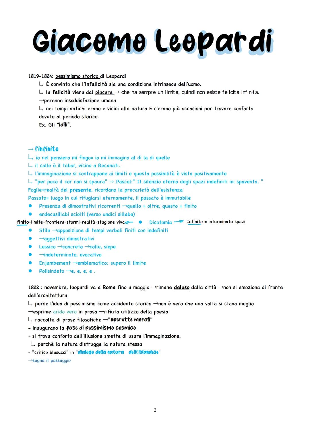 # Giacomo Leopardi

1798: Nato a Recanati

Dalla compagna marchigiana, da famiglia nobile decaduta
L. frustrazione nell'ambiente famigliare 