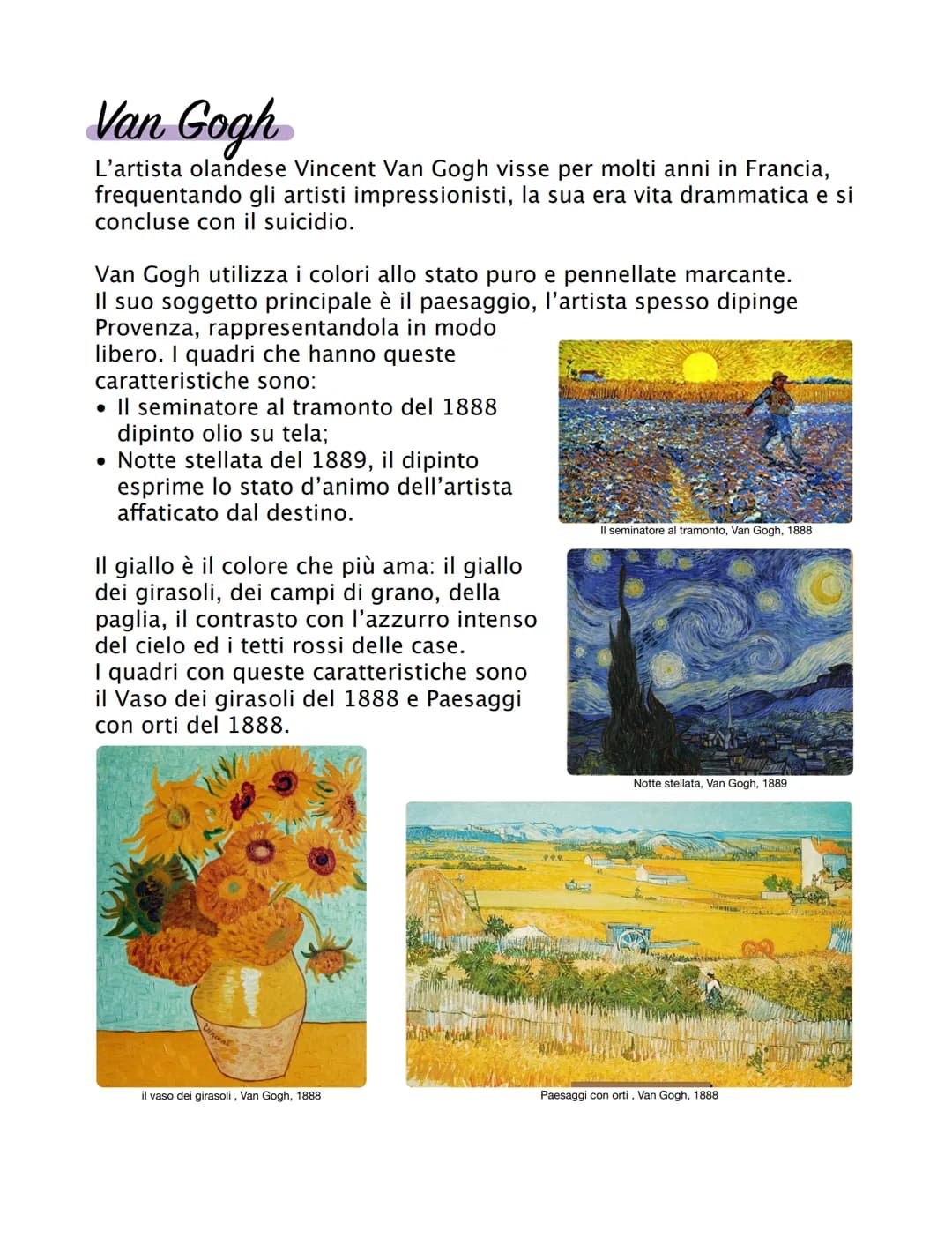 Post impressionismo
Il post impressionismo è una tendenza artistica che conserva solo
alcune caratteristiche dell'impressionismo.
Gauguin, C