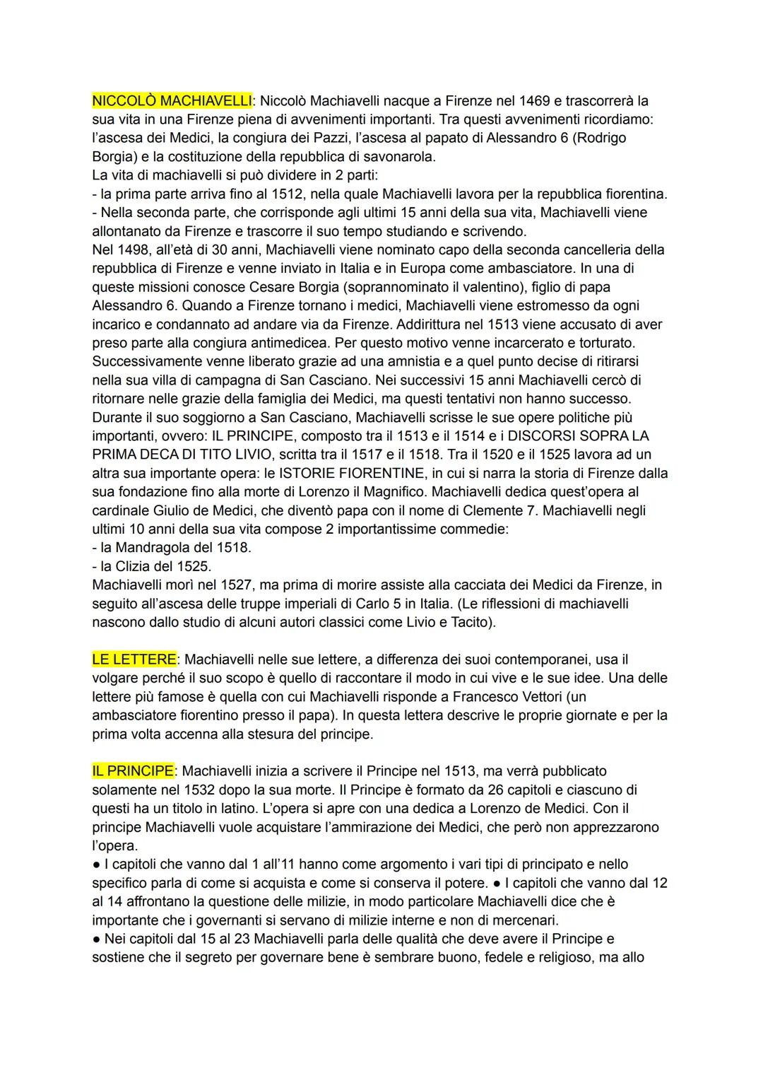 NICCOLÒ MACHIAVELLI: Niccolò Machiavelli nacque a Firenze nel 1469 e trascorrerà la
sua vita in una Firenze piena di avvenimenti importanti.