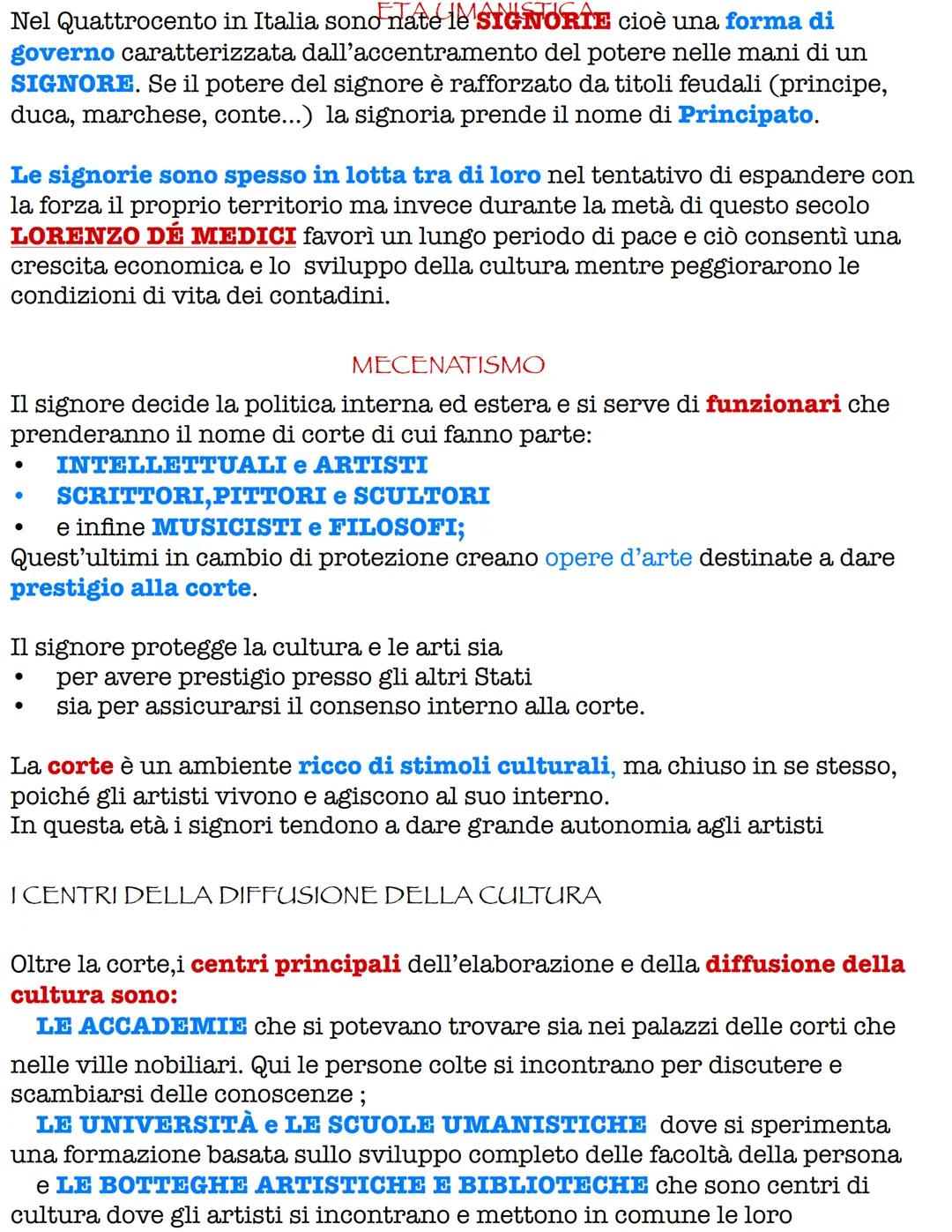 Nel Quattrocento in Italia sono nate le SIGNORTE cioè una forma di
governo caratterizzata dall'accentramento del potere nelle mani di un
SIG