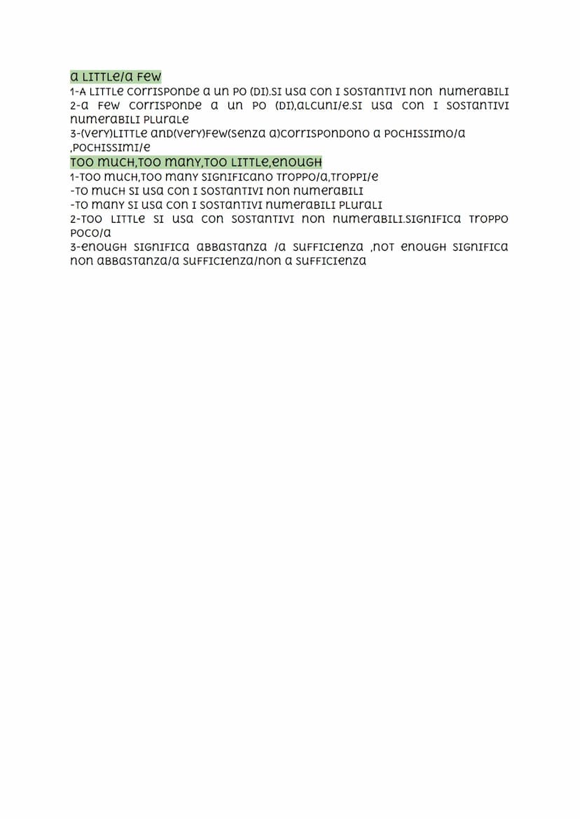 UNITÀ 2 GRAMMATICA
1-COUNTABLE AND UNCOUNTABLE NOUNS
I COUNTABLe nouns (SOSTANTIVI numeraBILI)SI POSSOno contare Hanno
SIA La Forma SINGOLar