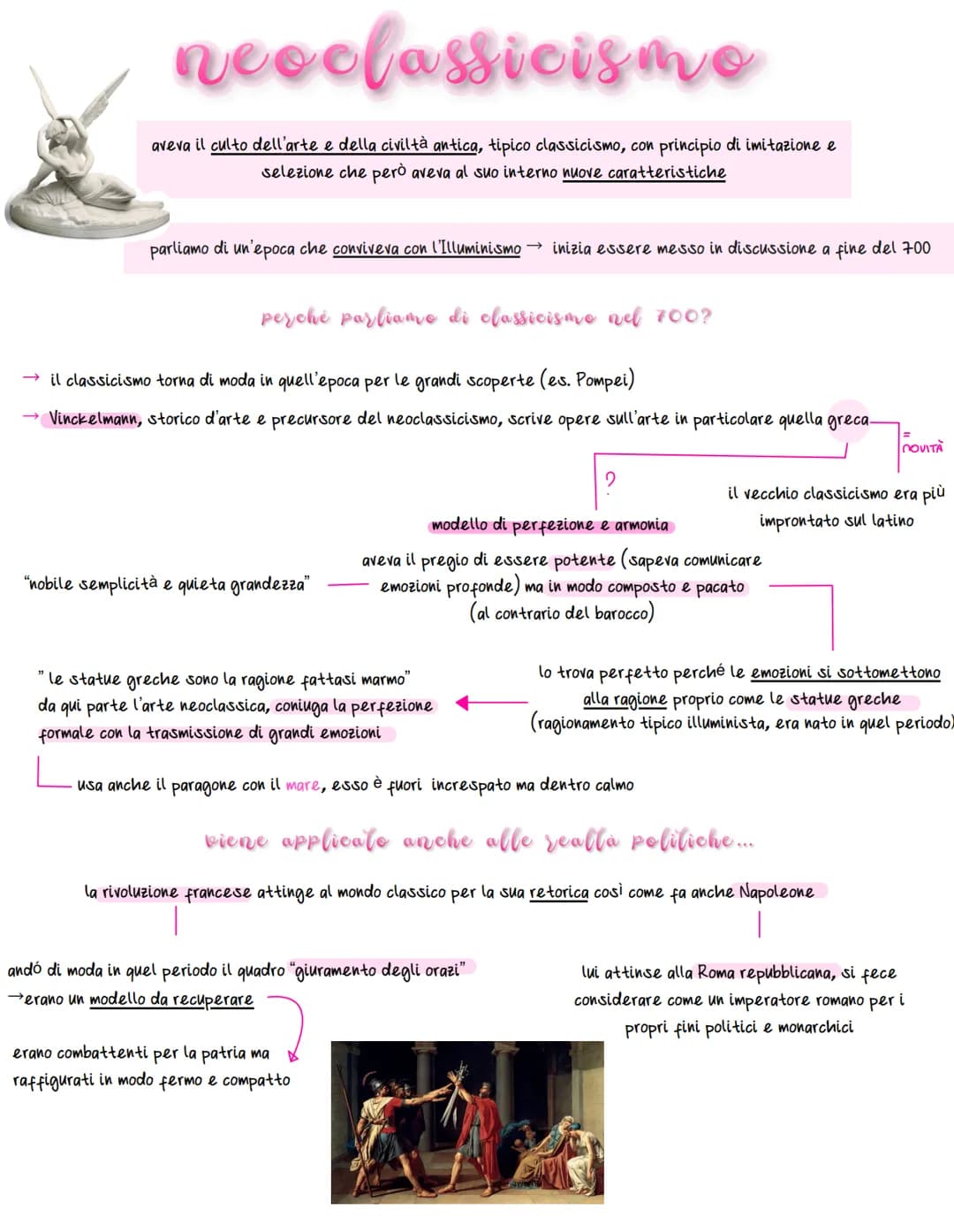 neoclassicismo
aveva il culto dell'arte e della civiltà antica, tipico classicismo, con principio di imitazione e
selezione che però aveva a