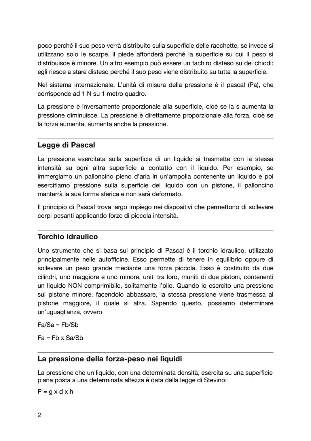 Dinamica e Statica dei Fluidi per Ragazzi - PDF, Formule e Spiegazioni Semplici