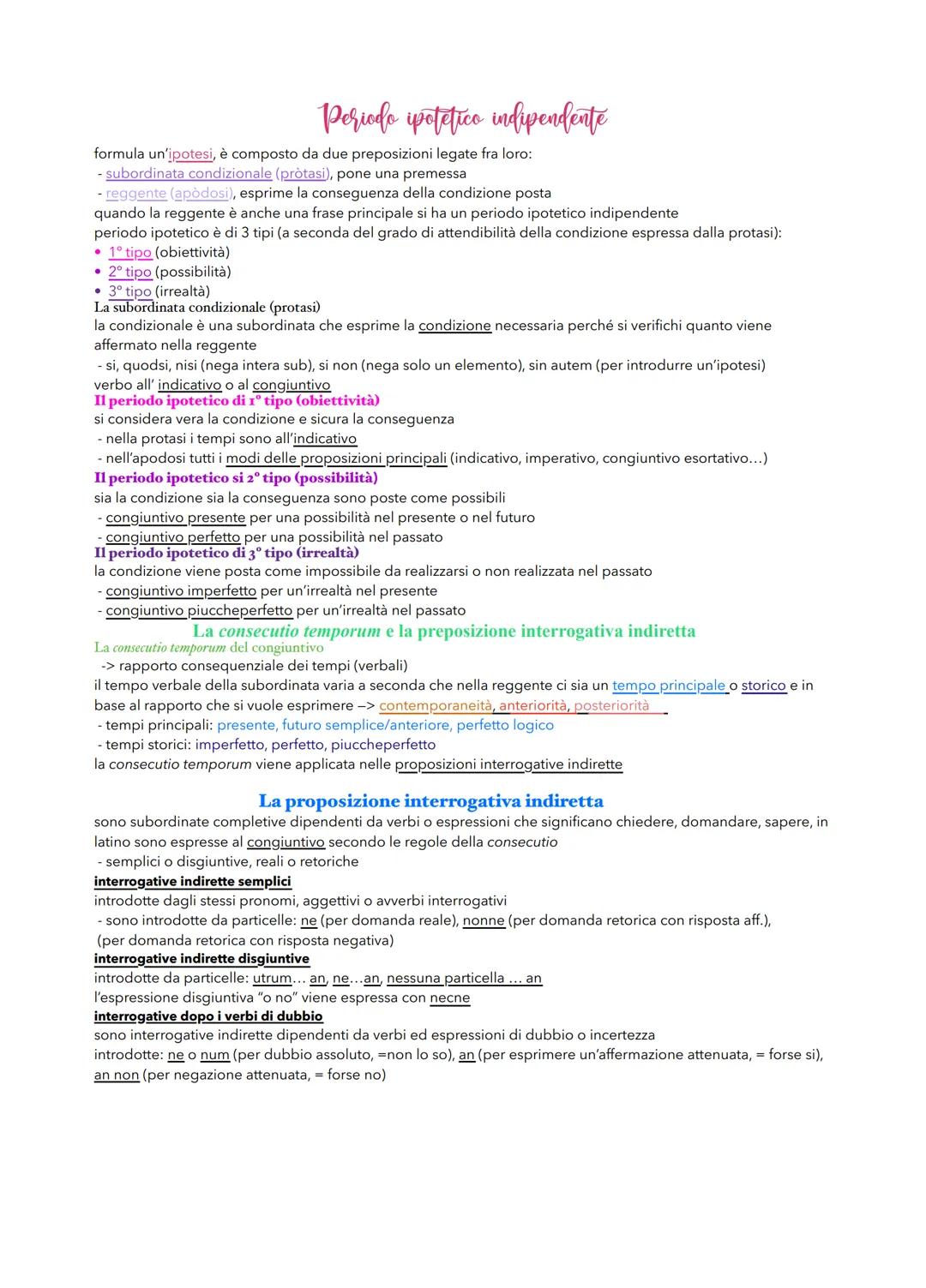 Periodo potetico indipendente
formula un'ipotesi, è composto da due preposizioni legate fra loro:
- subordinata condizionale (pròtasi), pone