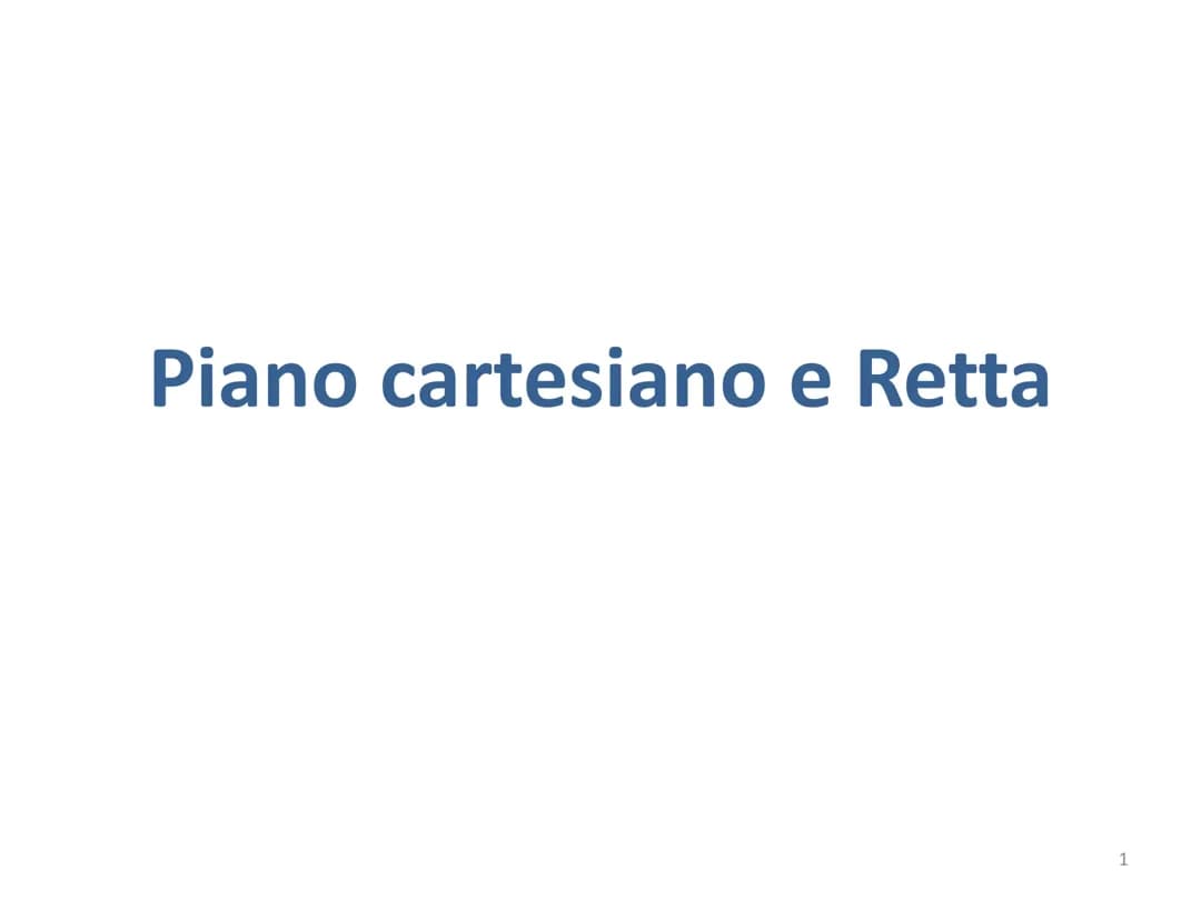 La retta nel piano cartesiano 