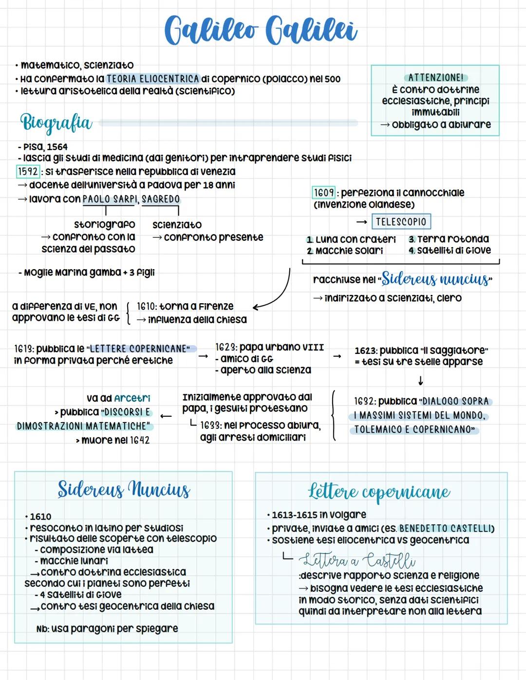 • matematico, scienziato
• Ha confermato la TEORIA ELIOCENTRICA di Copernico (polacco) nel 500
• lettura aristotelica della realtà (scientif