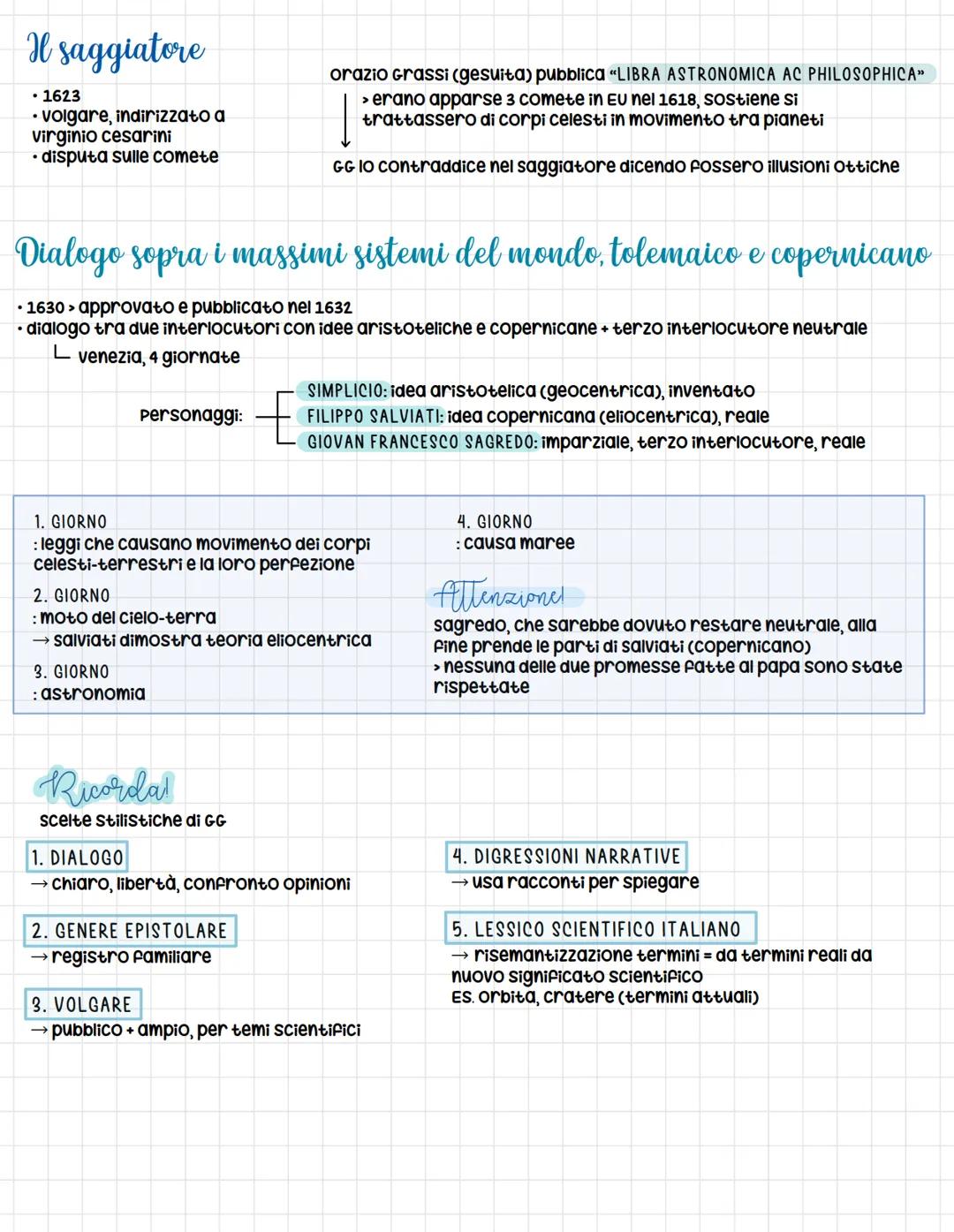 • matematico, scienziato
• Ha confermato la TEORIA ELIOCENTRICA di Copernico (polacco) nel 500
• lettura aristotelica della realtà (scientif