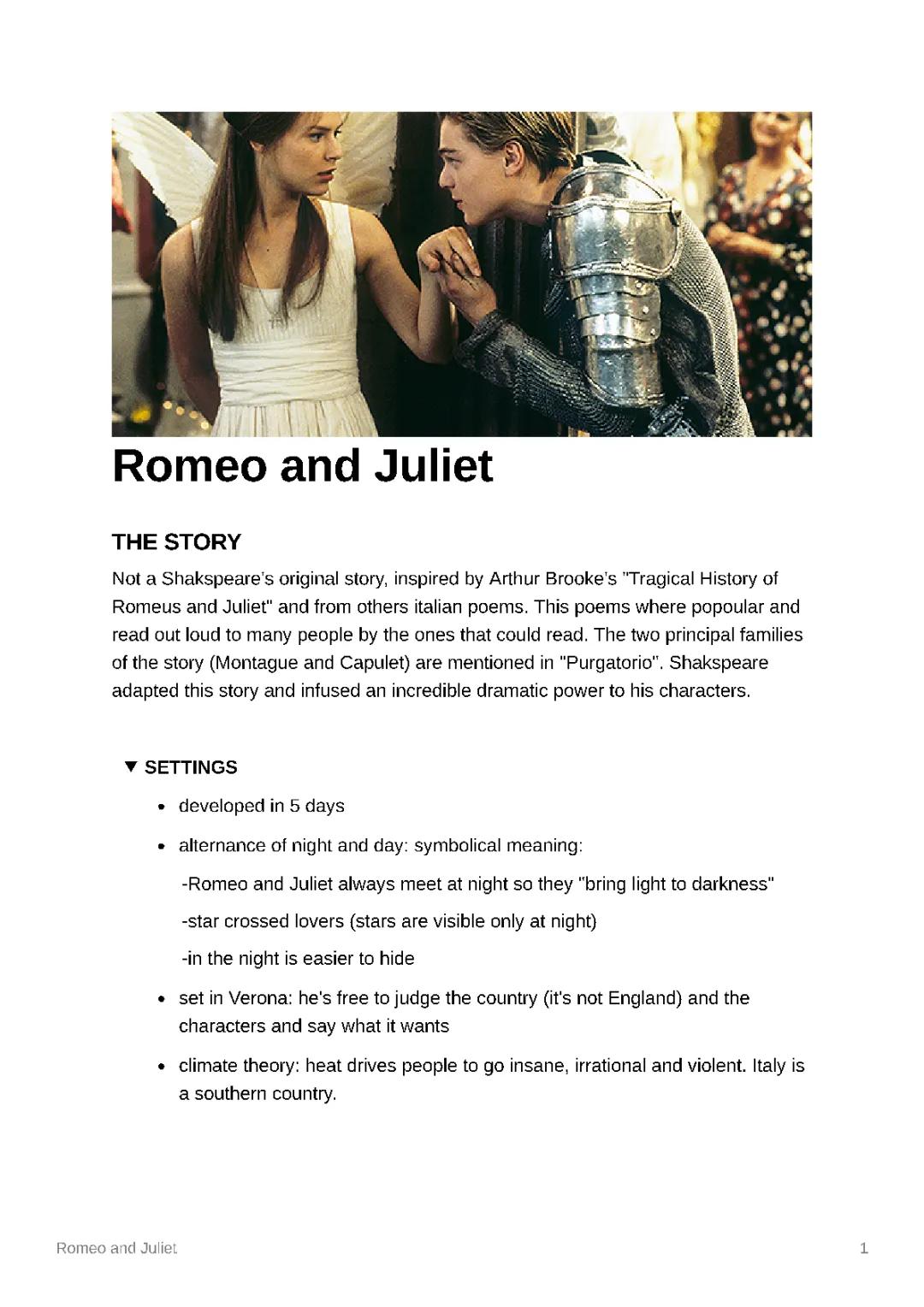 Romeo and Juliet - Shakspeare + prologue