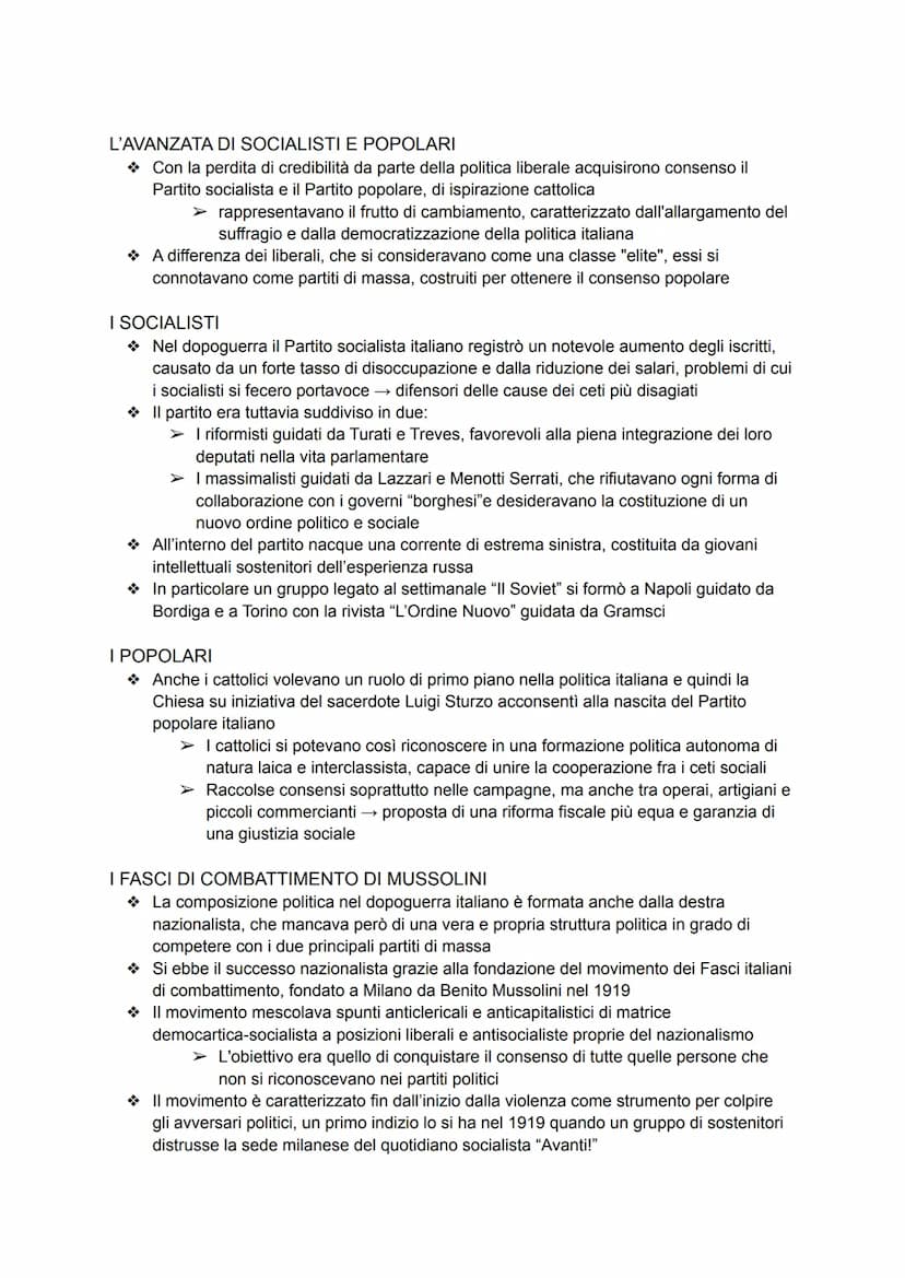 L'ASCESA DEL FASCISMO
LA DELUSIONE DOPO LA PACE DI PARIGI
Nel 1918 l'Italia, dopo la firma dell'armistizio con gli austriaci, prese parte al