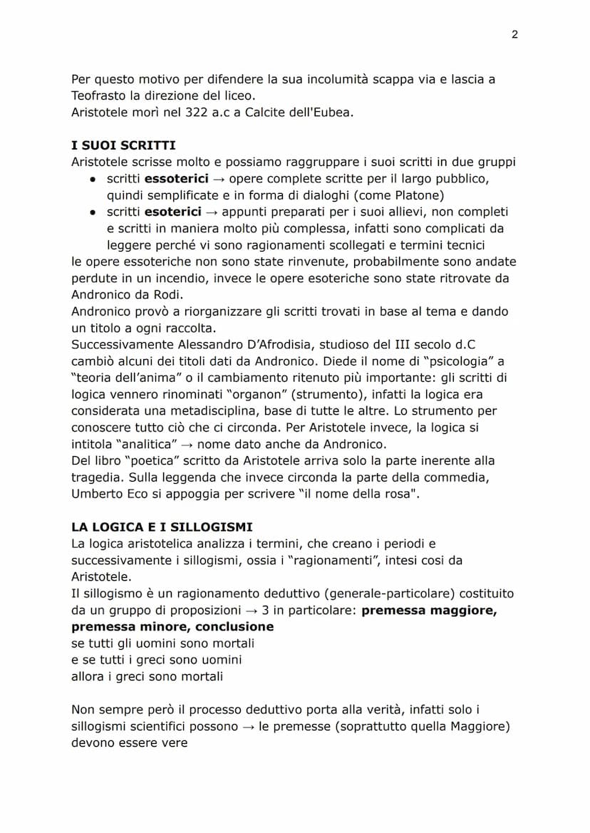 ARISTOTELE
1
BIOGRAFIA
Nato a Stagira (una città al confine con la macedonia) nel 384 a.C.,
Aristotele sin da bambino riceve un ottimo inseg