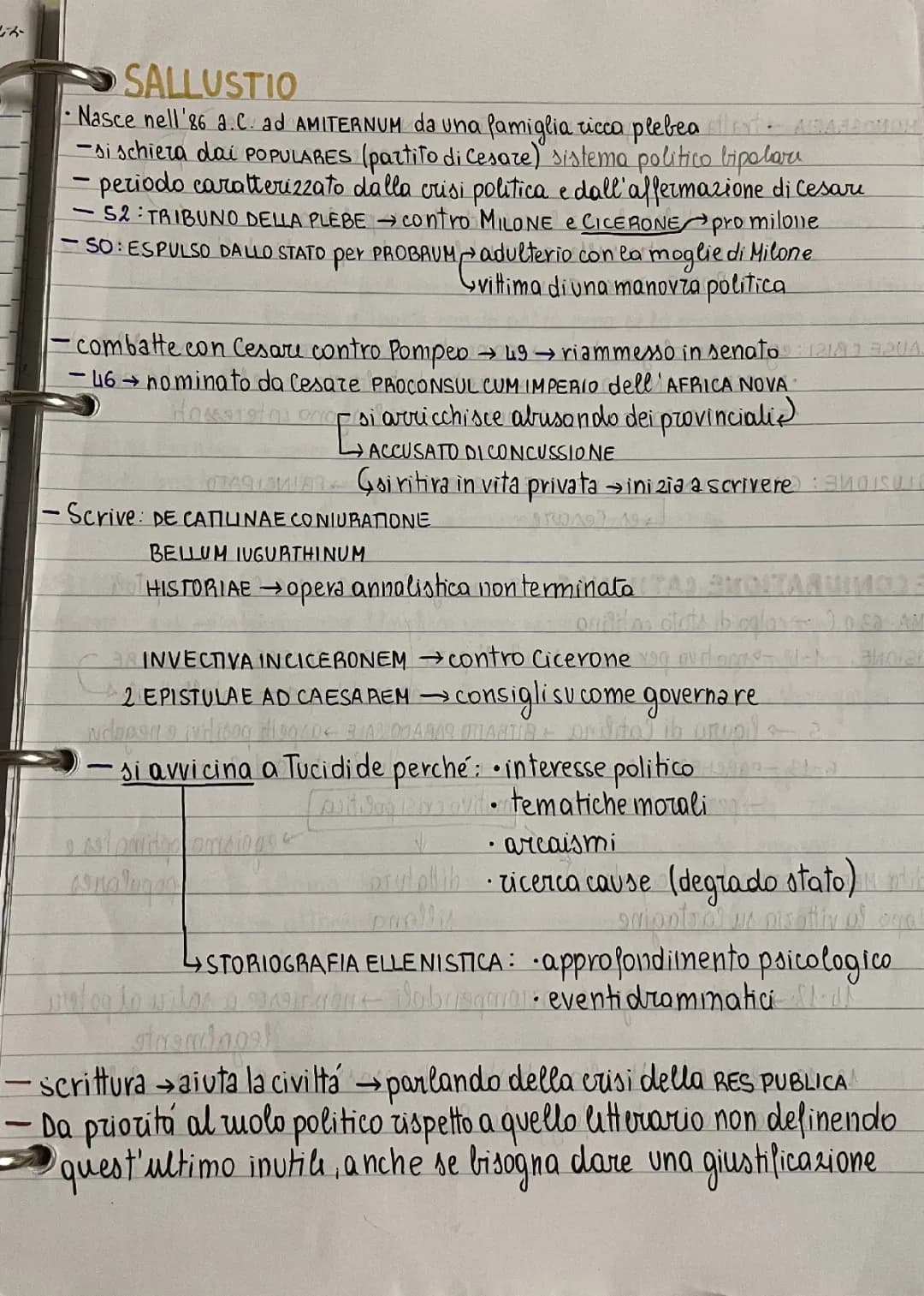 Sallustio: Riassunto, Vita e Opere in PDF