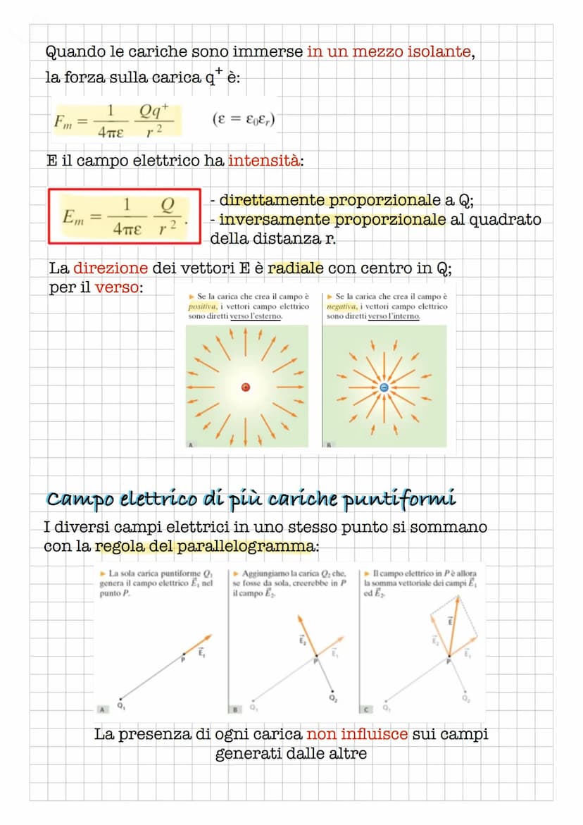 Il campo elettrico
Il vettore campo elettrico
La forza tra due corpi carichi, come quella gravitazionale,
è una forza a distanza: agisce sen