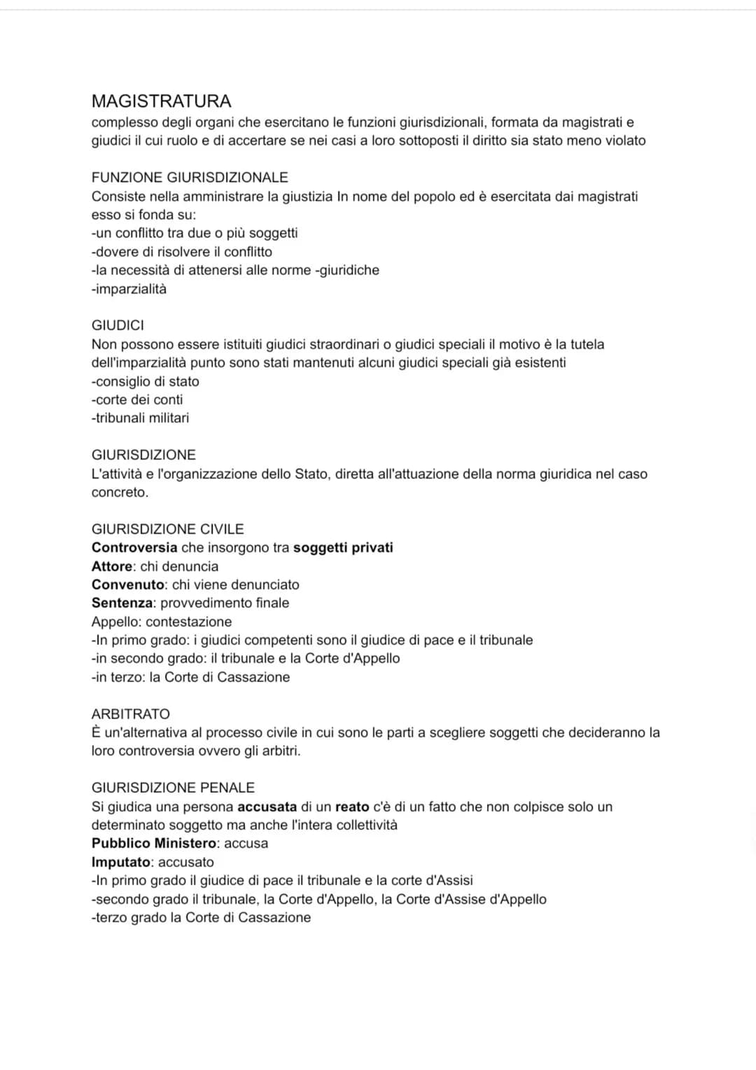 MAGISTRATURA
complesso degli organi che esercitano le funzioni giurisdizionali, formata da magistrati e
giudici il cui ruolo e di accertare 