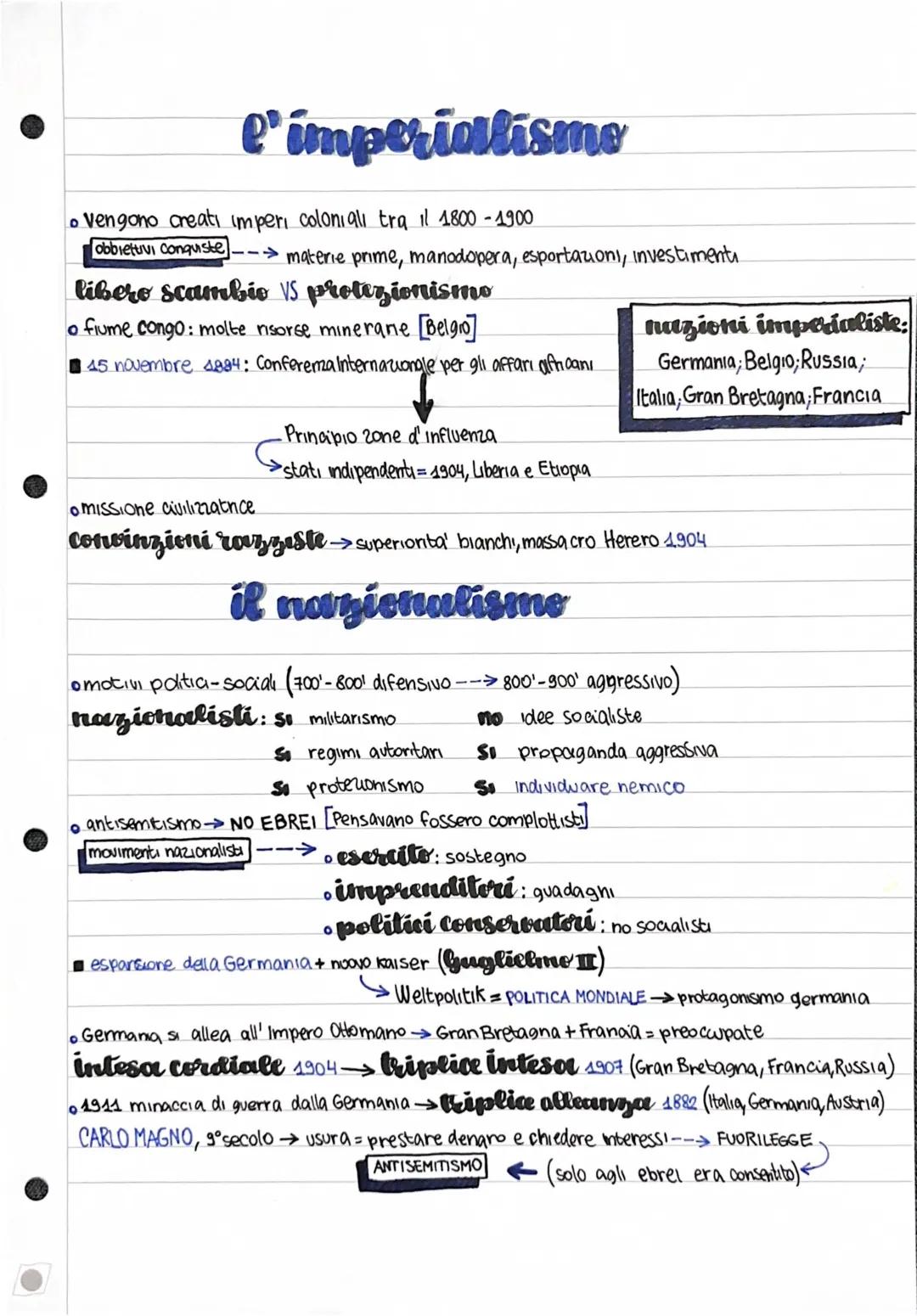 Differenze tra Imperialismo e Nazionalismo - PDF e Mappe Concettuali