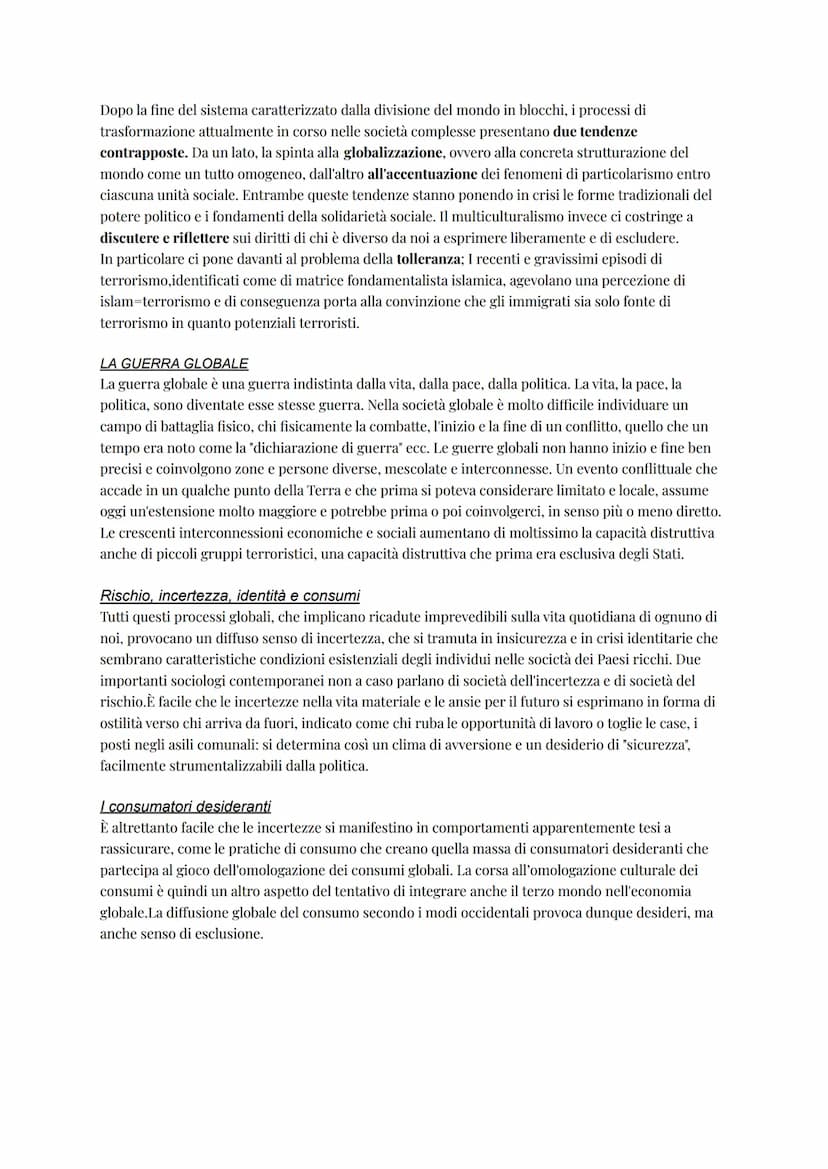 LA GLOBALIZZAZIONE
Con il termine globalizzazione si indica il fenomeno di crescita progressiva delle relazioni e degli
scambi di diverso ti