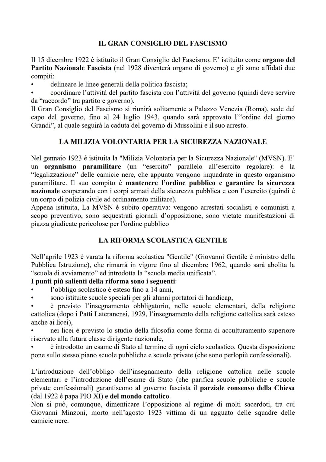 IL FASCISMO (2019/20)
Gli storici sono soliti articolare l'epoca del "Fascismo" in 4 periodi:
• il periodo "del consolidamento del fascismo 
