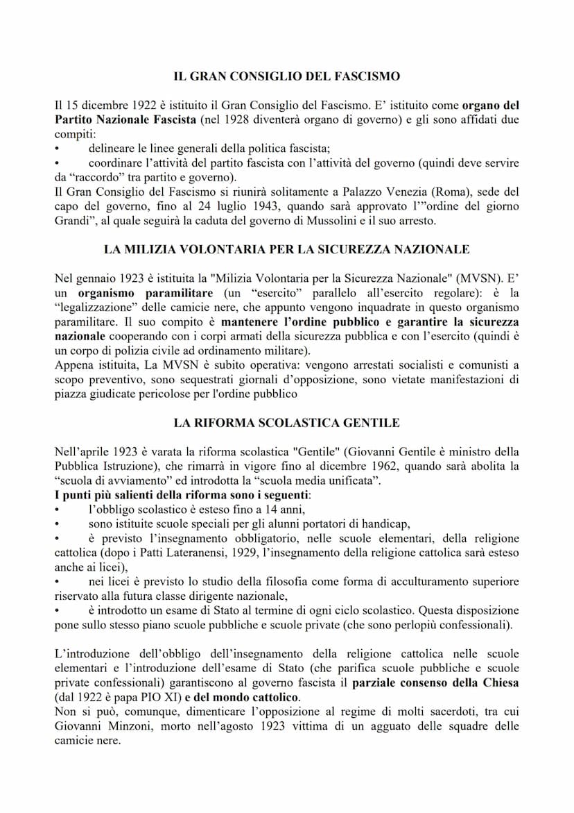 IL FASCISMO (2019/20)
Gli storici sono soliti articolare l'epoca del "Fascismo" in 4 periodi:
• il periodo "del consolidamento del fascismo 
