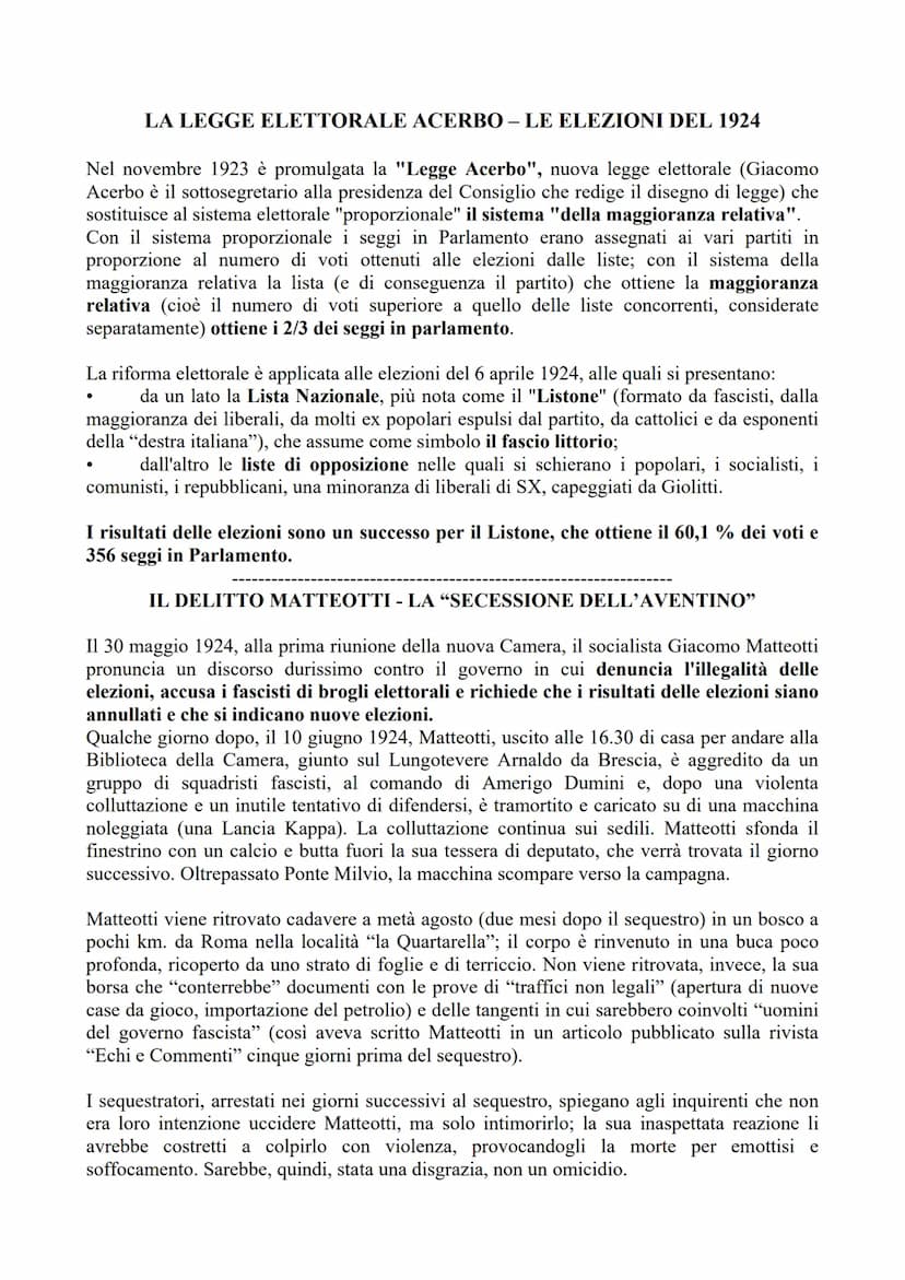 IL FASCISMO (2019/20)
Gli storici sono soliti articolare l'epoca del "Fascismo" in 4 periodi:
• il periodo "del consolidamento del fascismo 