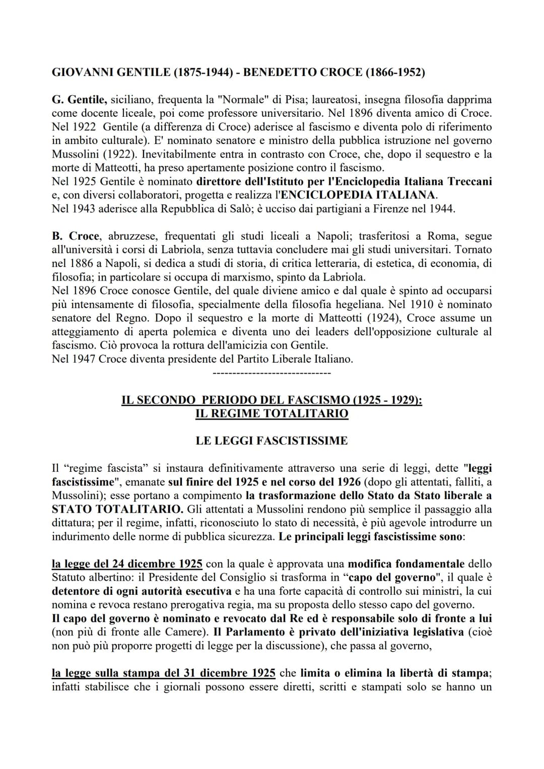 IL FASCISMO (2019/20)
Gli storici sono soliti articolare l'epoca del "Fascismo" in 4 periodi:
• il periodo "del consolidamento del fascismo 