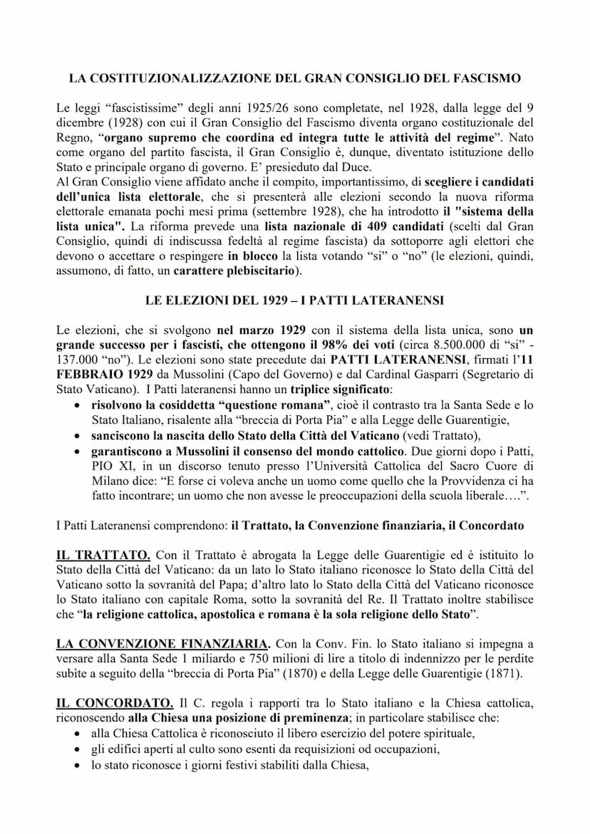 IL FASCISMO (2019/20)
Gli storici sono soliti articolare l'epoca del "Fascismo" in 4 periodi:
• il periodo "del consolidamento del fascismo 