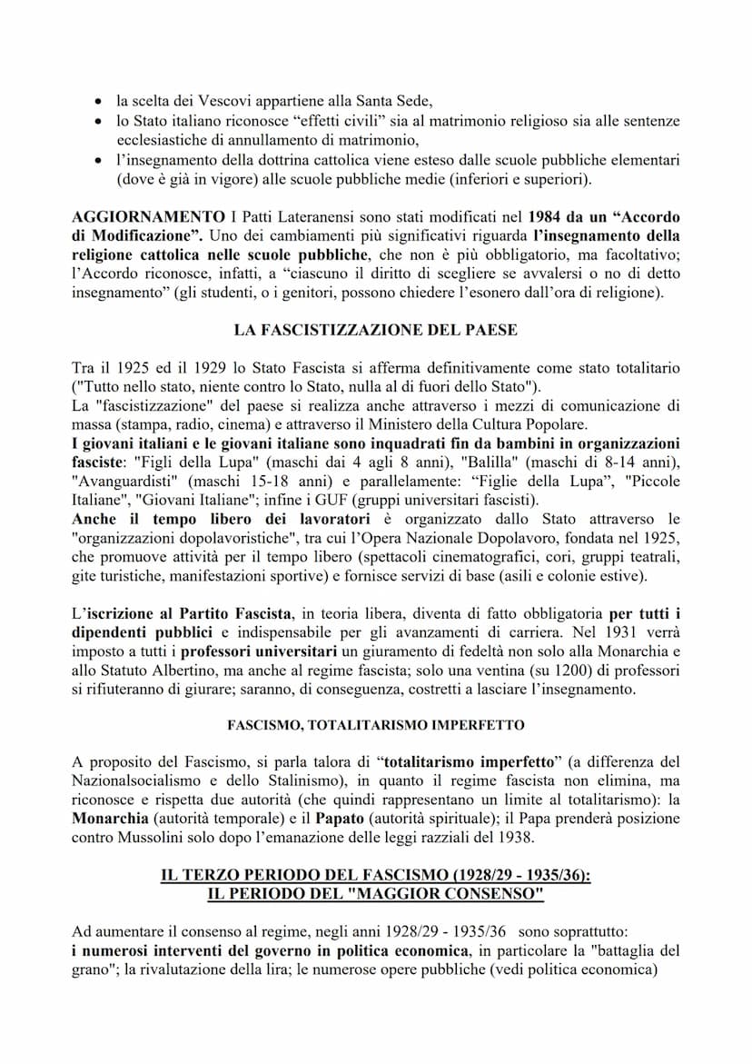 IL FASCISMO (2019/20)
Gli storici sono soliti articolare l'epoca del "Fascismo" in 4 periodi:
• il periodo "del consolidamento del fascismo 