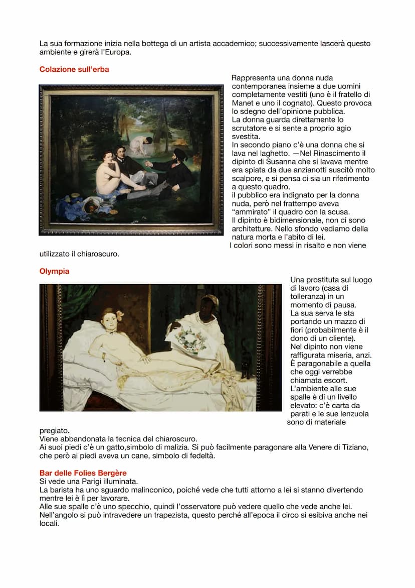 Impressionismo
È una corrente (non hanno un'istruzione accademica, un manifesto e nemmeno una condivisione
totale delle tecniche).
Il primo 