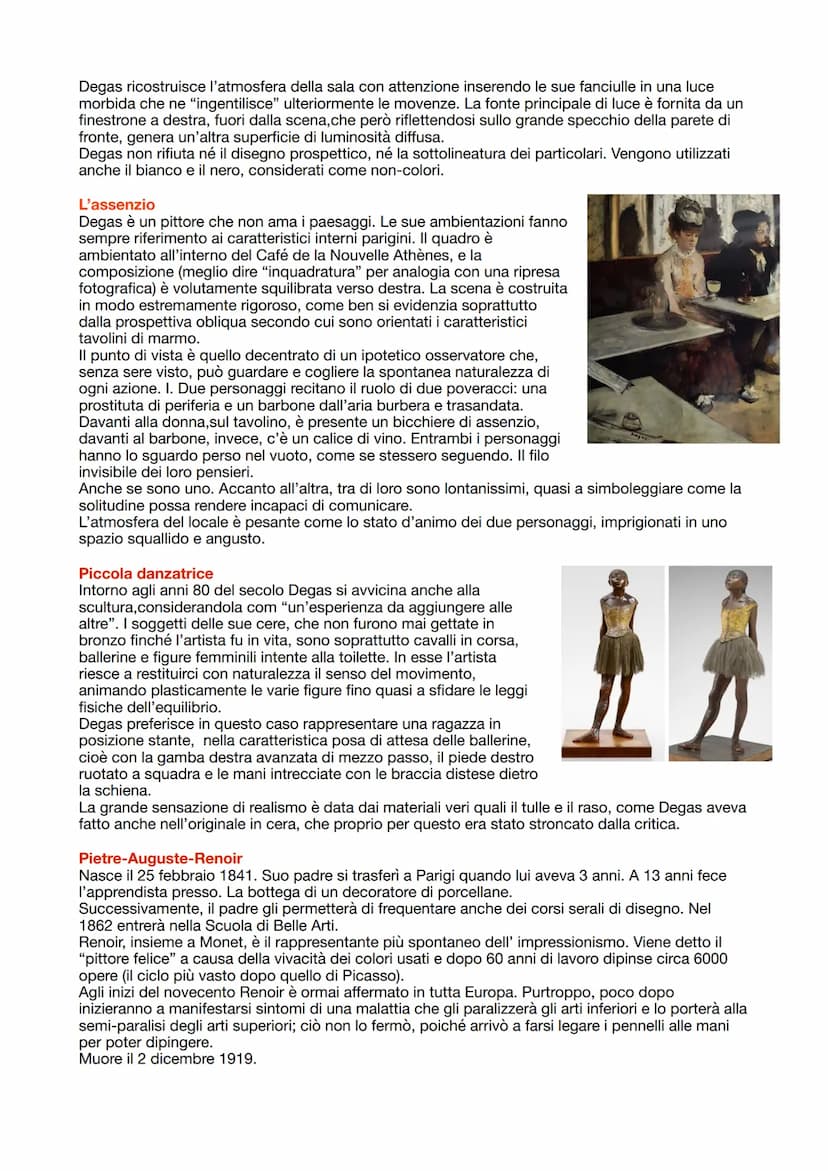 Impressionismo
È una corrente (non hanno un'istruzione accademica, un manifesto e nemmeno una condivisione
totale delle tecniche).
Il primo 