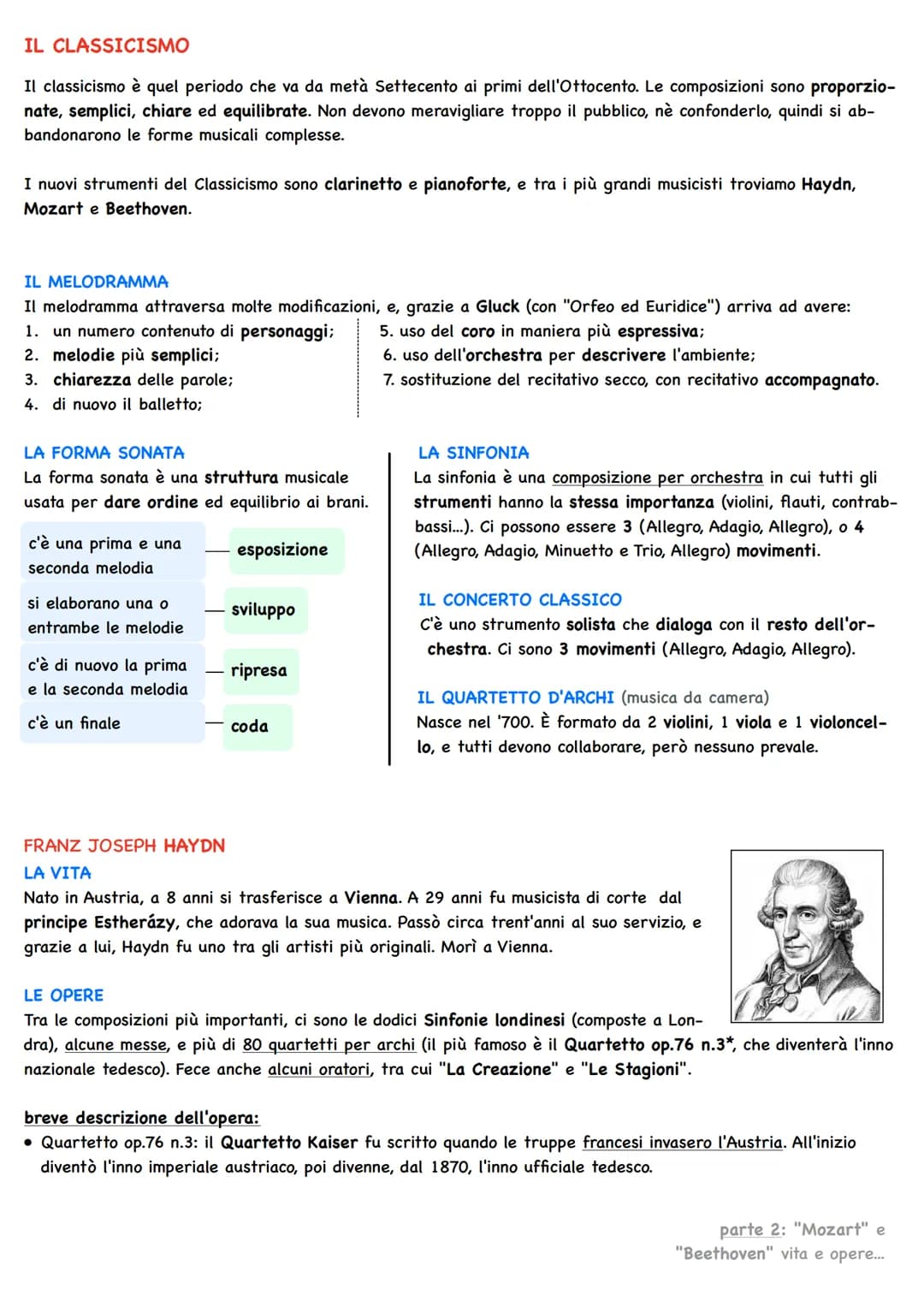 IL CLASSICISMO
Il classicismo è quel periodo che va da metà Settecento ai primi dell'Ottocento. Le composizioni sono proporzio-
nate, sempli