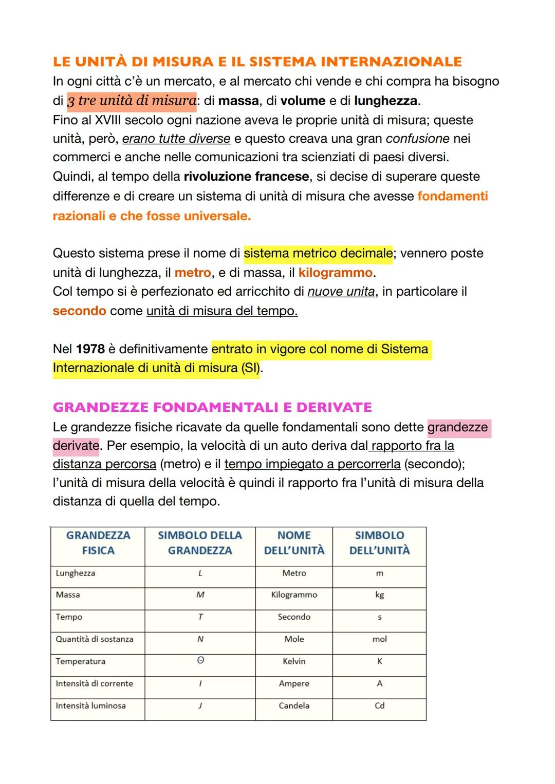 LE GRANDEZZE FISICHE
Compiere un esperimento vuol dire anzitutto effettuare delle misure.
Se per esempio percorriamo un campo a piedi contan