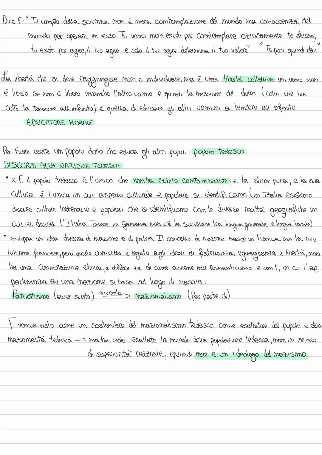 Johann Fichte
padre dell'idealismo e teorico del mazionalismo tedesco
masce da una famiglia poverissima. Per pagarsi gli studi lowora come p