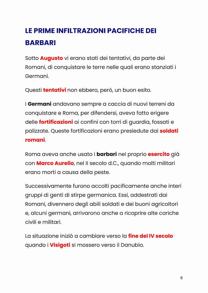 LE INVASIONI BARBARICHE
I tentativi di Diocleziano, Costantino e Teodosio di
rafforzare l'impero non ebbero i frutti sperati.
L'impero roman