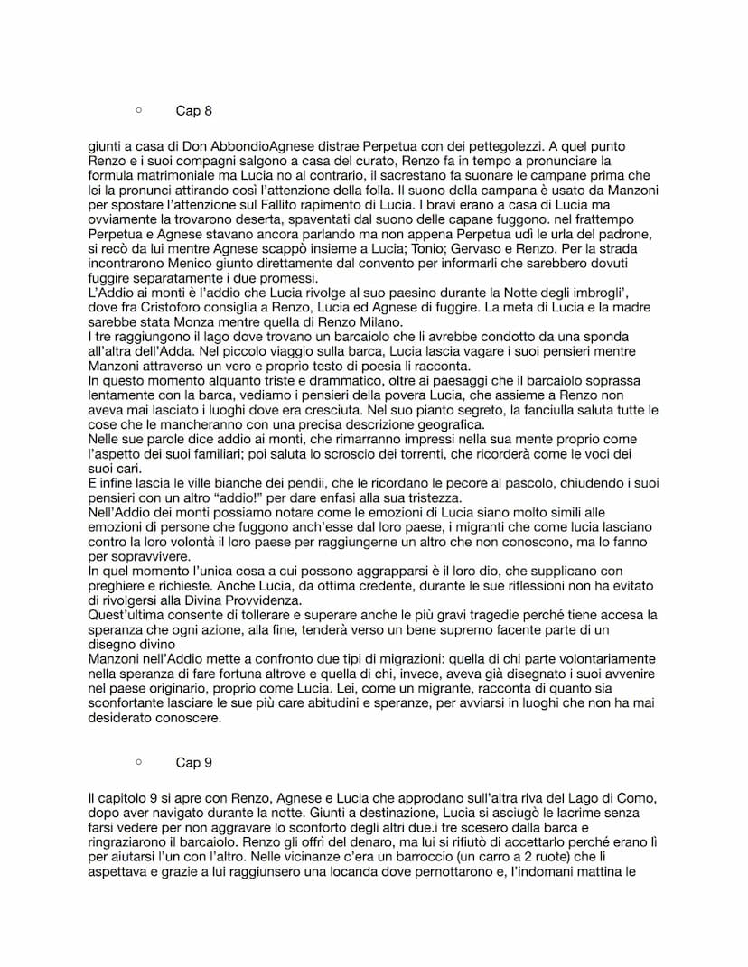 Promessi sposi
O
Cap 1
Il primo capitolo si apre con una descrizione paesaggistica molto dettagliata e quasi
cinematografica (si ha la sensa