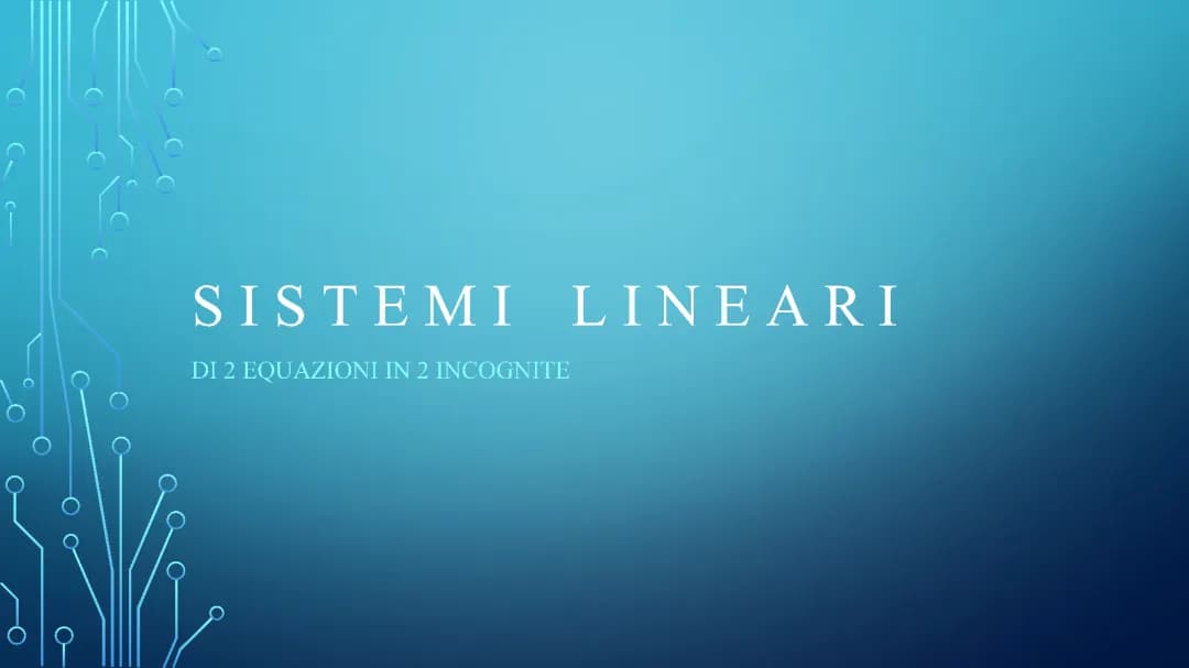 Sistemi lineari 