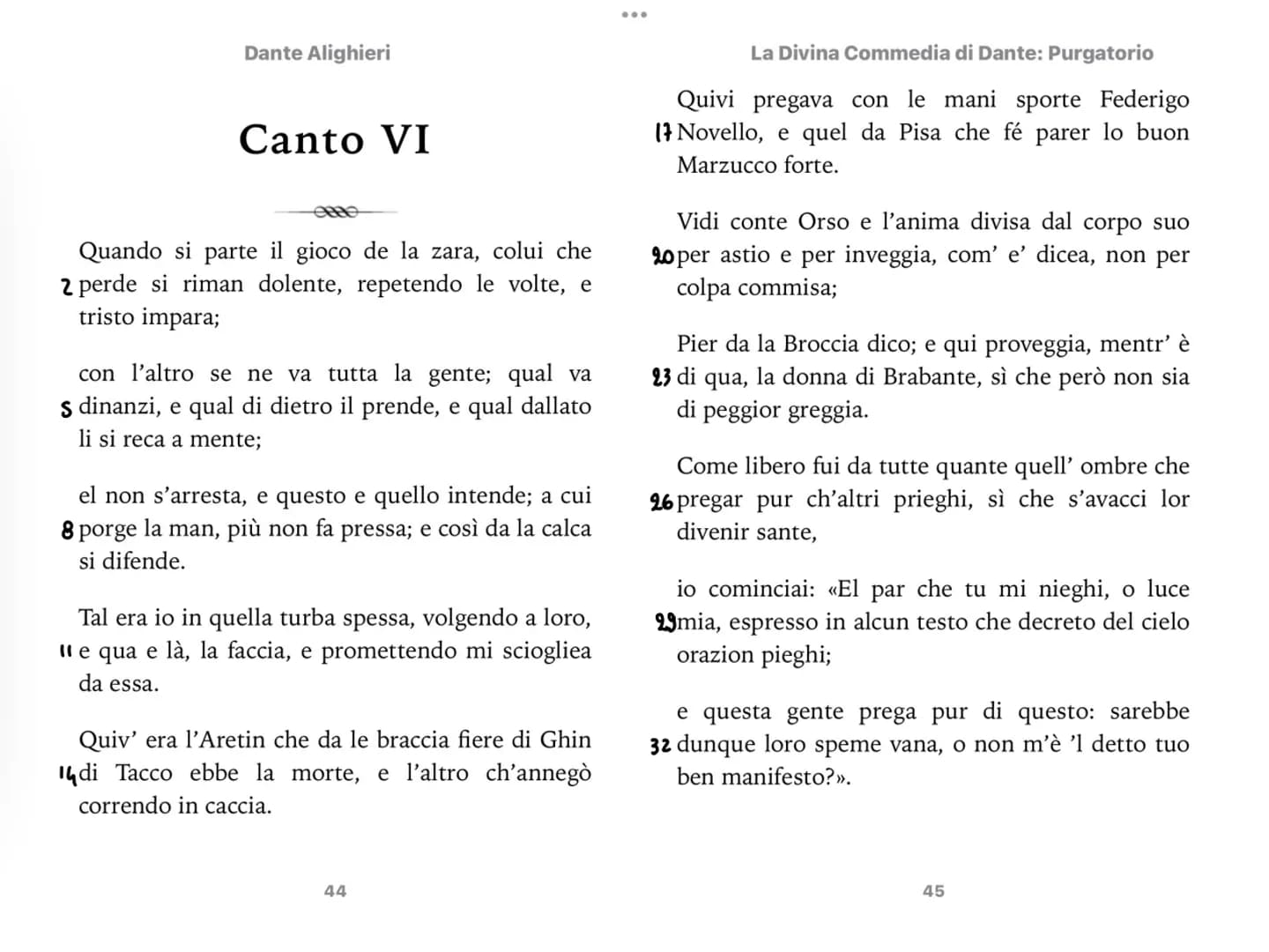 VI canto
Sordello da Goito. Dante non è più un personaggio ma diventa un poeta nell'atto di scrivere e a
questo punto prorompe in un'invetti