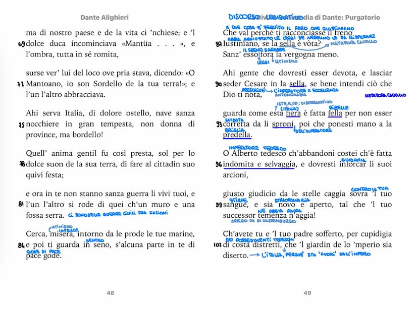 VI canto
Sordello da Goito. Dante non è più un personaggio ma diventa un poeta nell'atto di scrivere e a
questo punto prorompe in un'invetti