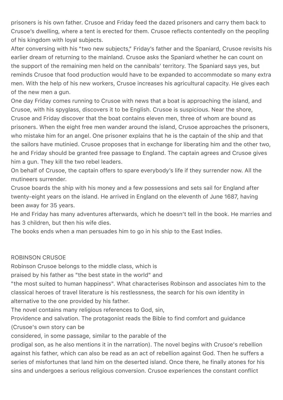 riassunto robinson crusoe (Daniel Defoe)
CH 1
A man named Robinson Crusoe talks about his own life story, beginning with his birth in 1632 i