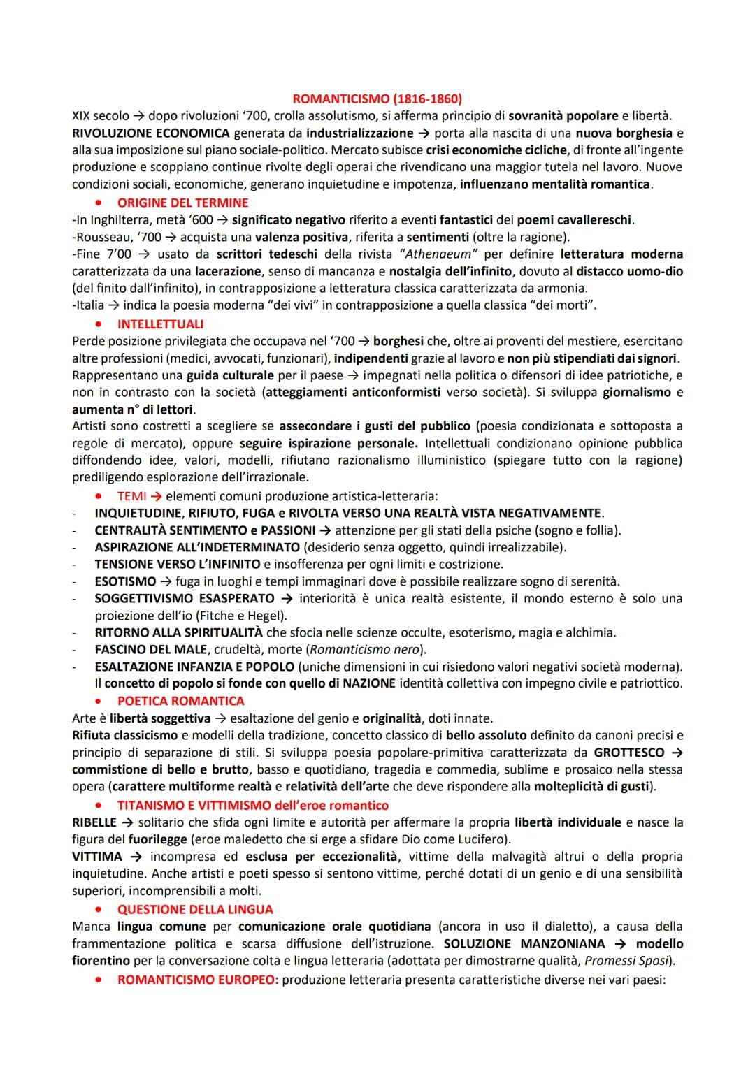 ROMANTICISMO (1816-1860)
XIX secolo → dopo rivoluzioni '700, crolla assolutismo, si afferma principio di sovranità popolare e libertà.
RIVOL