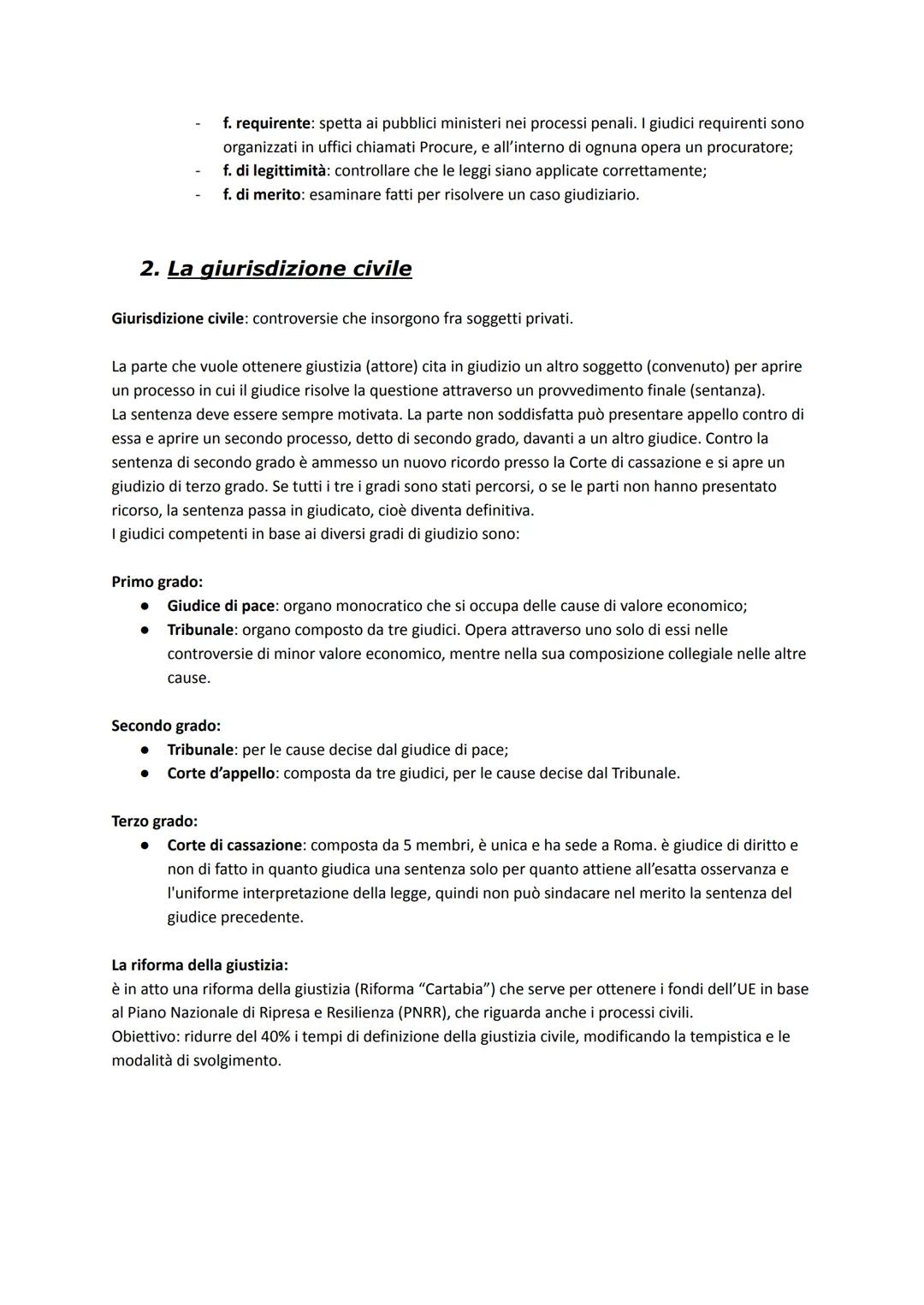 # LA FUNZIONE GIUDIZIARIA: LA MAGISTRATURA

1. Il ruolo dei magistrati e la loro posizione costituzionale

Funzione giurisdizionale: consist
