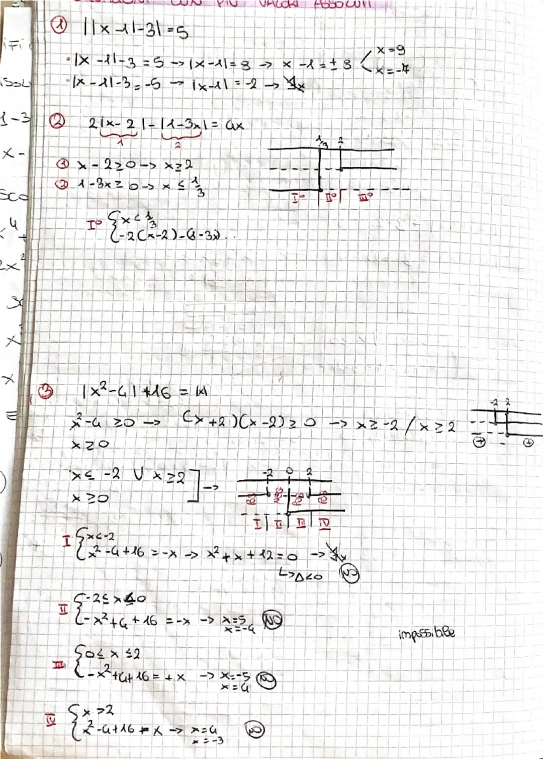 ## Valore assoluto

$|x| = \begin{cases} x, & x \ge 0 \\ -x, & x < 0 \end{cases}$

le proprietà $\implies \forall x, y \in \mathbb{R}$

1) $