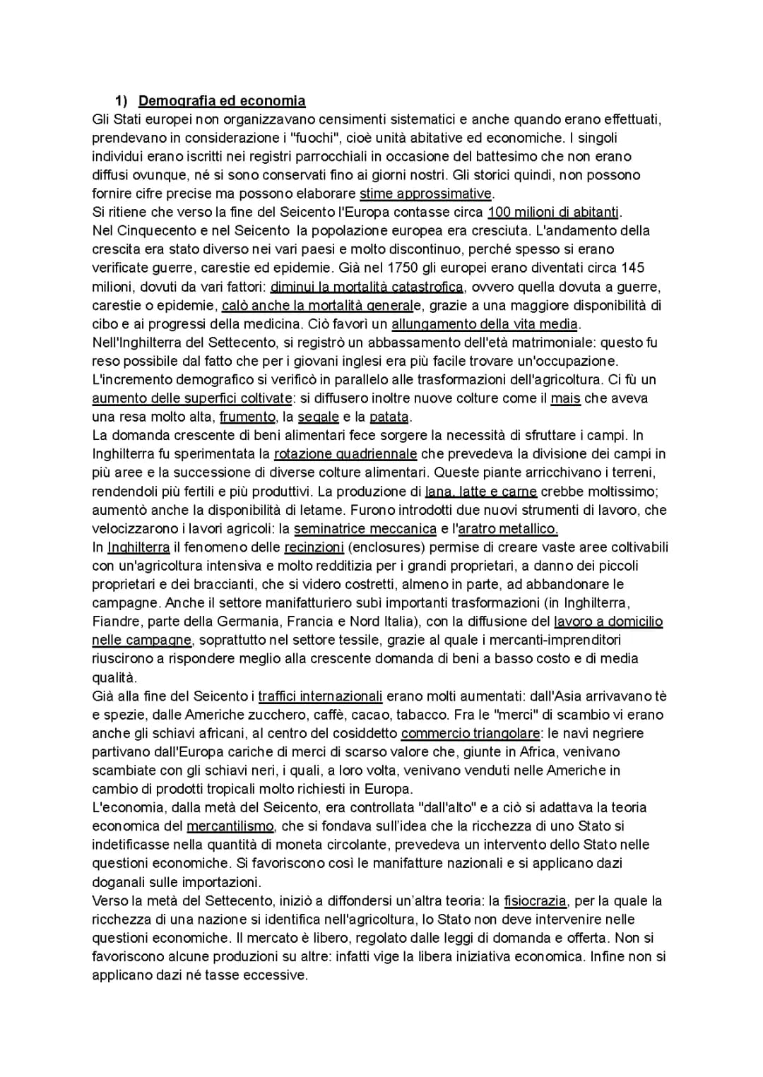 La Rivoluzione Demografica del 1700 e le Grandi Rivoluzioni: Industria e Agricoltura