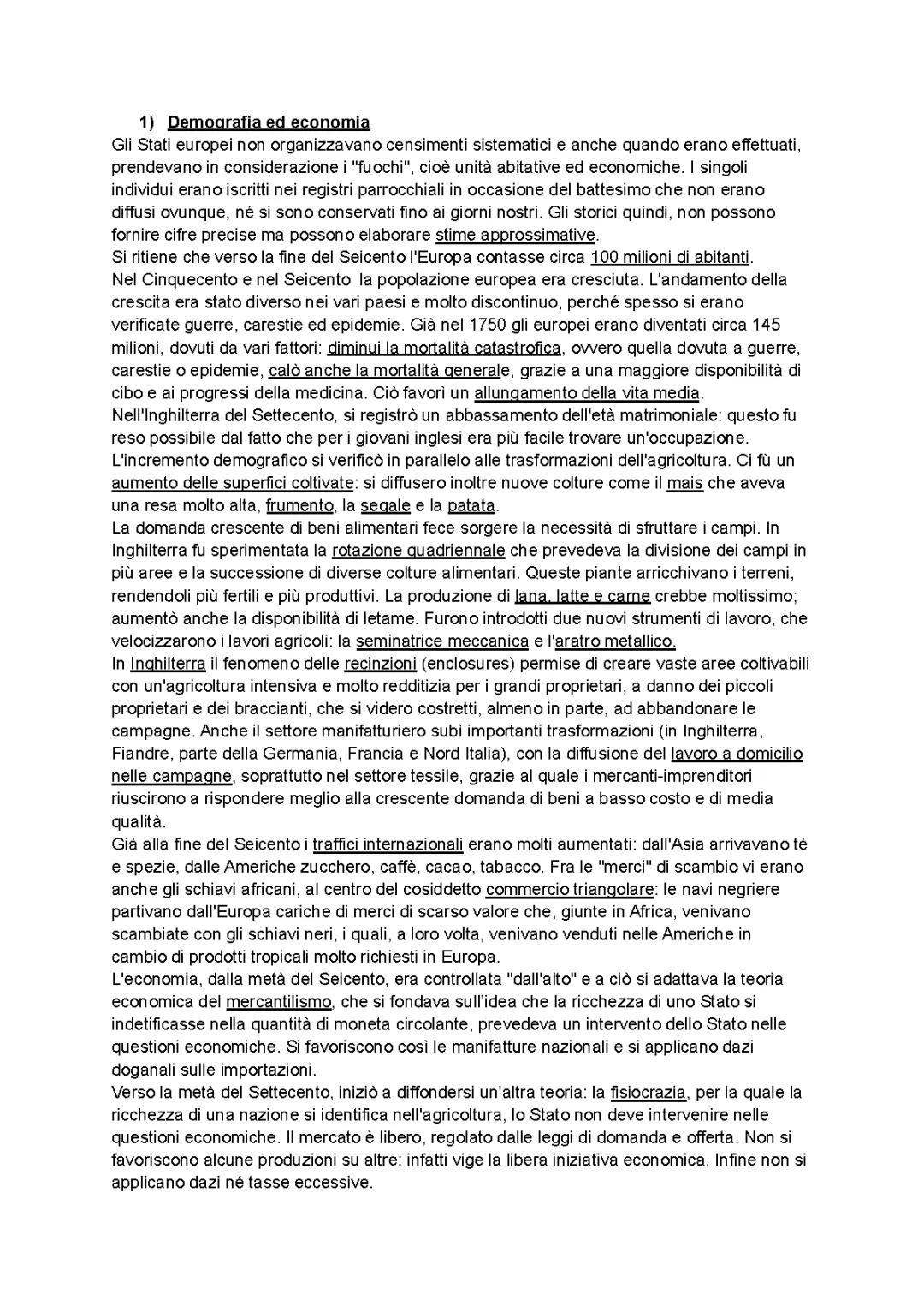 La Rivoluzione Demografica del 1700 e le Grandi Rivoluzioni: Industria e Agricoltura