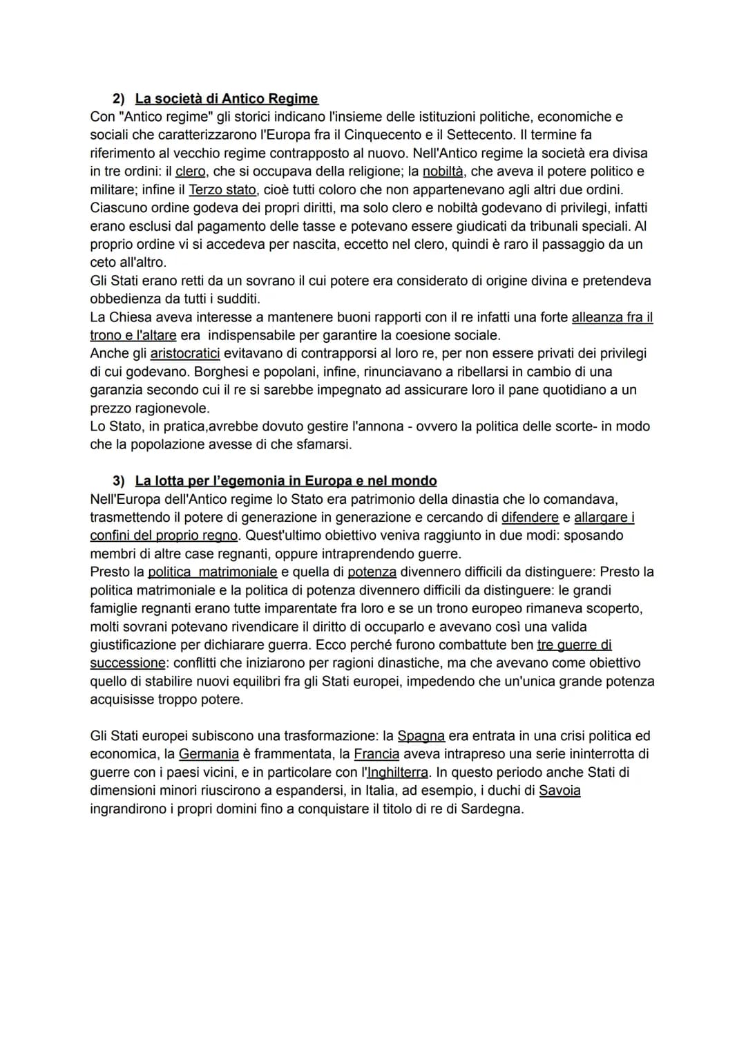 1) Demografia ed economia
Gli Stati europei non organizzavano censimenti sistematici e anche quando erano effettuati,
prendevano in consider