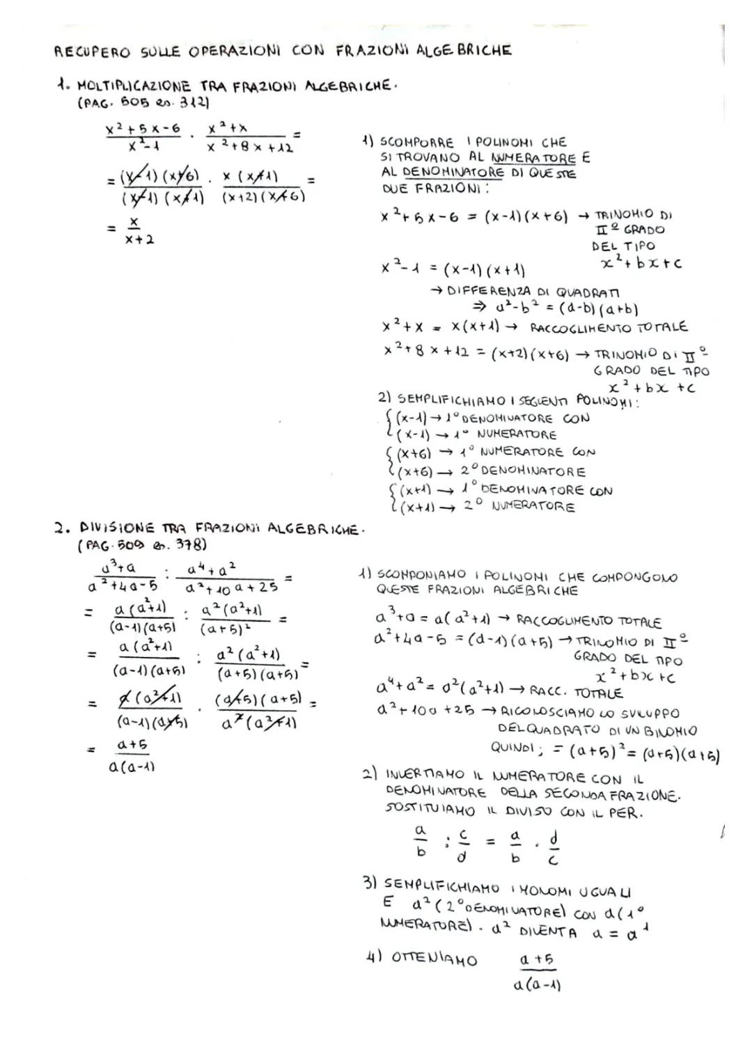 Frazioni Algebriche: Esercizi Svolti e Soluzioni PDF